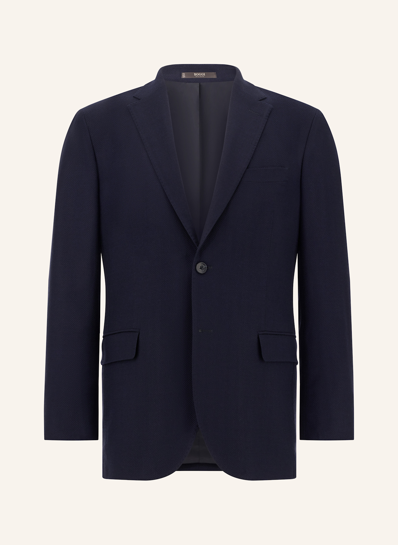 BOGGI MILANO Herringbone Stretch Wool Jacket: DUNKELBLAU