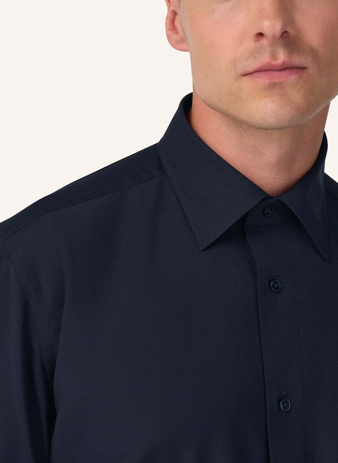 BOGGI MILANO Regular Fit Wool Shirt: BLAU