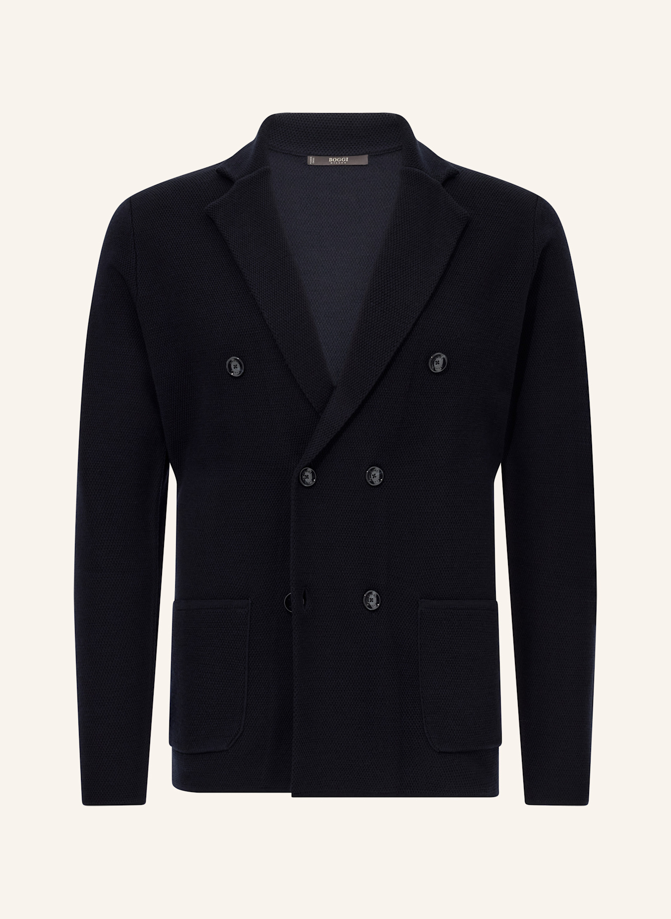BOGGI MILANO Merino Wool Double-Breasted Jacket: BLAU