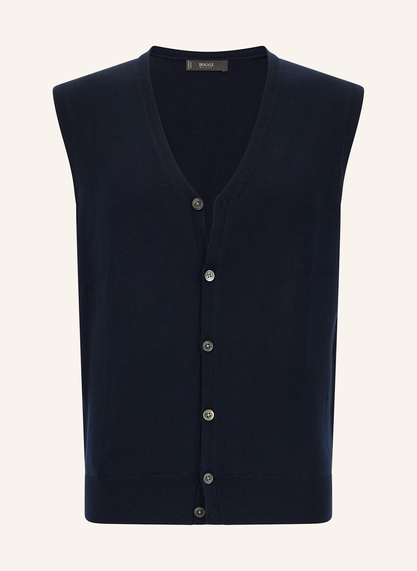 BOGGI MILANO Knitted Merino Waistcoat: BLAU