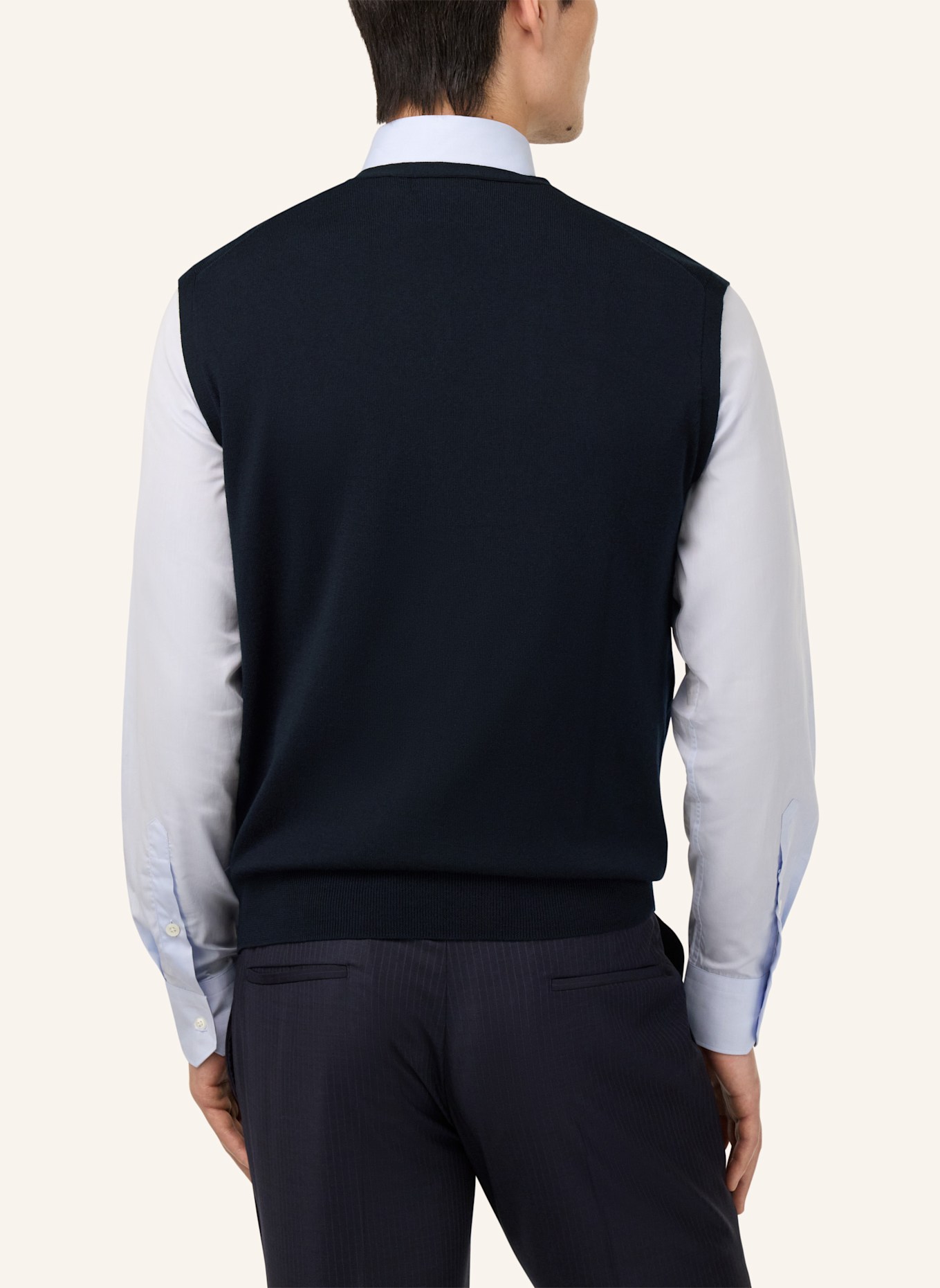 BOGGI MILANO Knitted Merino Waistcoat: BLAU