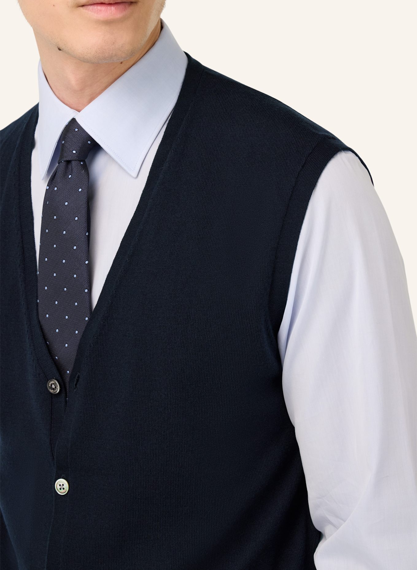 BOGGI MILANO Knitted Merino Waistcoat: BLAU