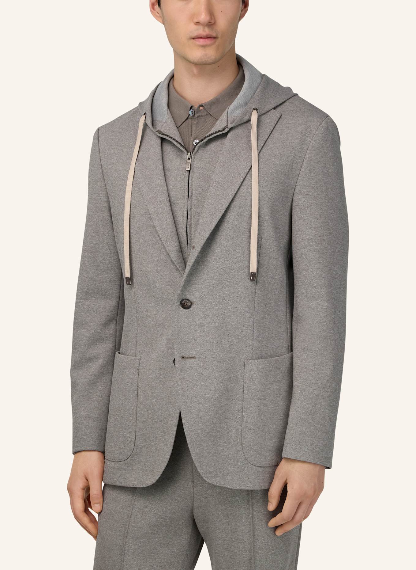 BOGGI MILANO Madison Sweatshirt Jacket in a Stretch Cotton Blend: BRAUN