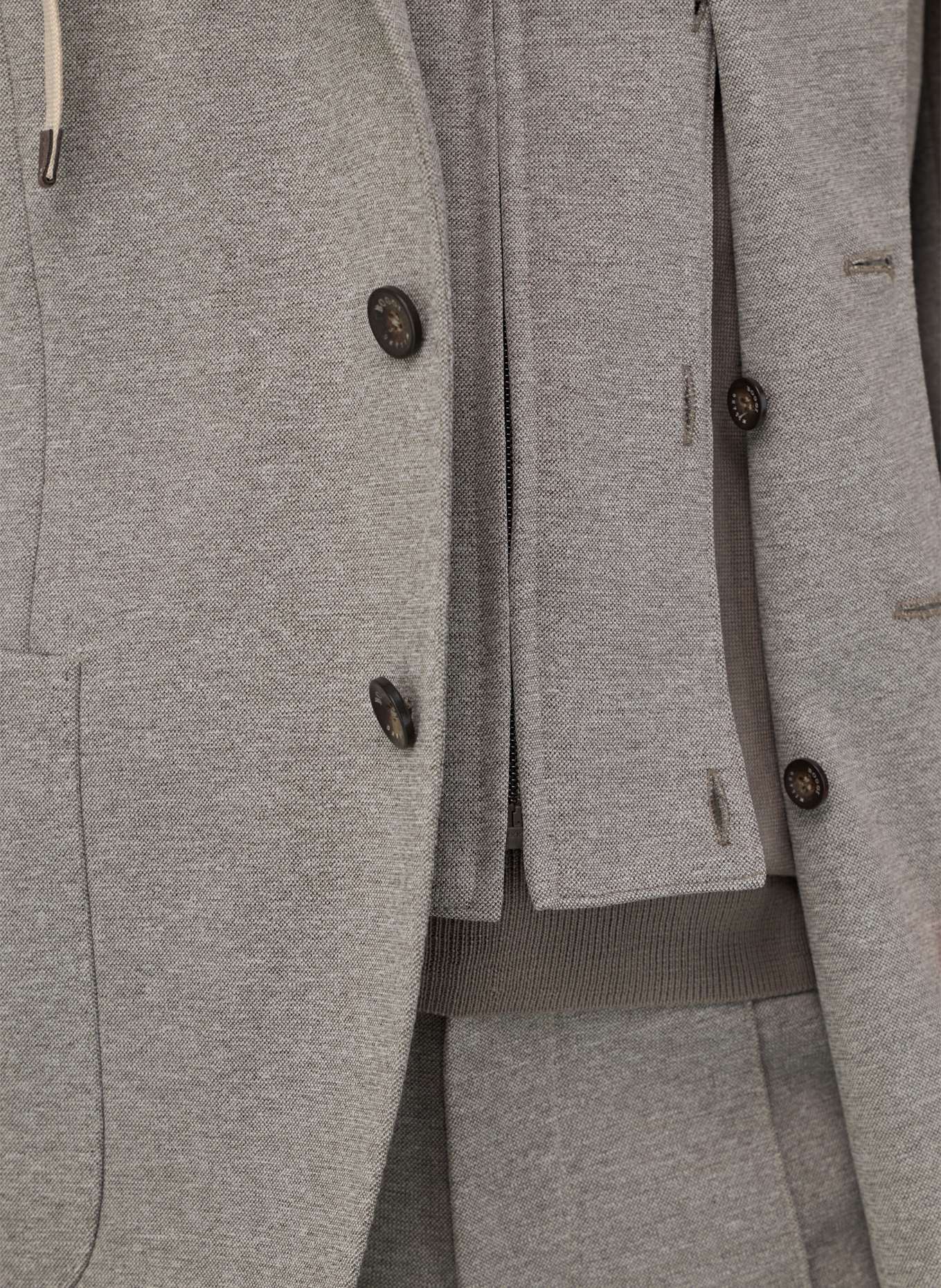 BOGGI MILANO Madison Sweatshirt Jacket in a Stretch Cotton Blend: BRAUN