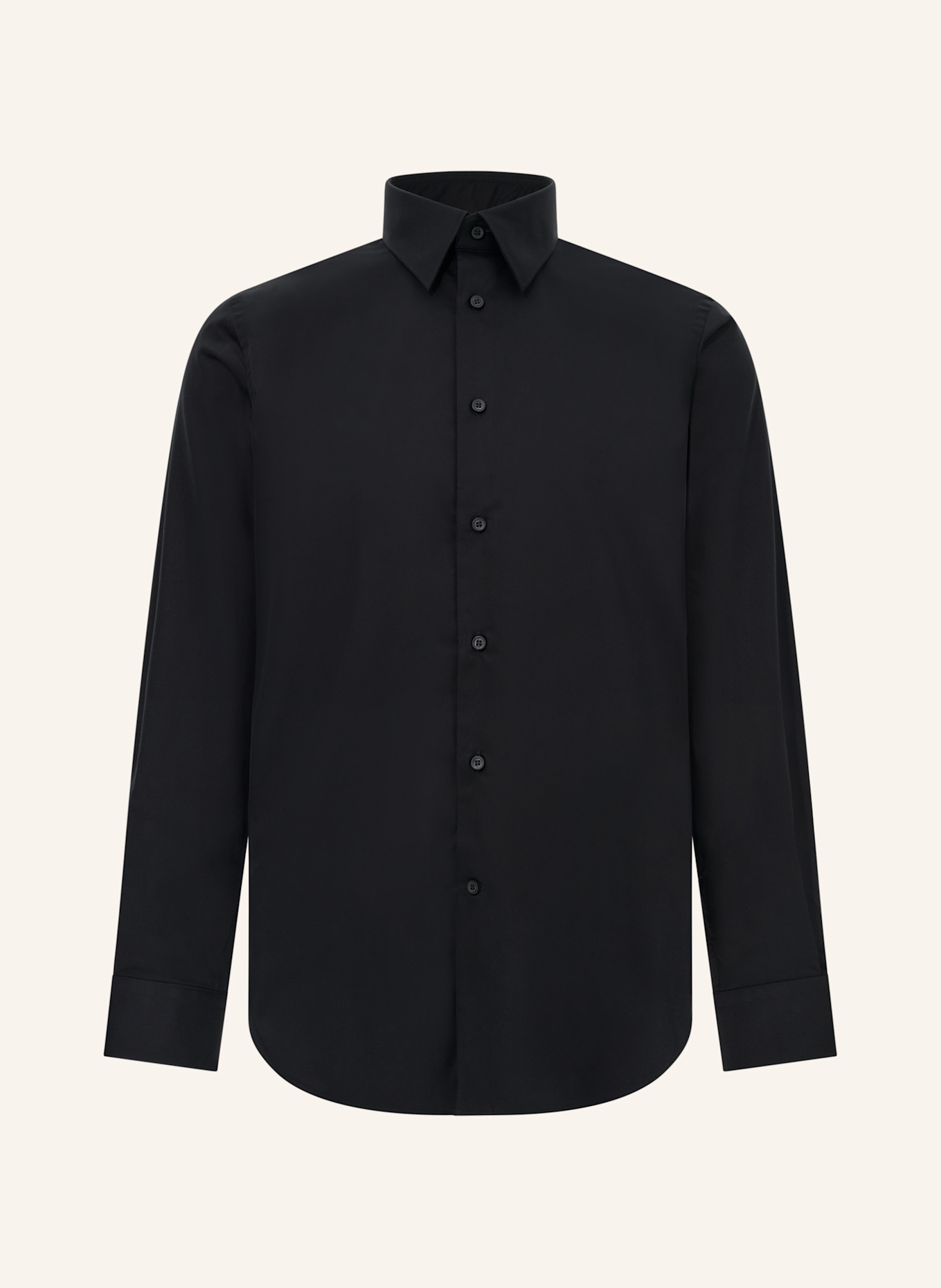 BOGGI MILANO Regular Fit Cotton Satin Shirt: SCHWARZ
