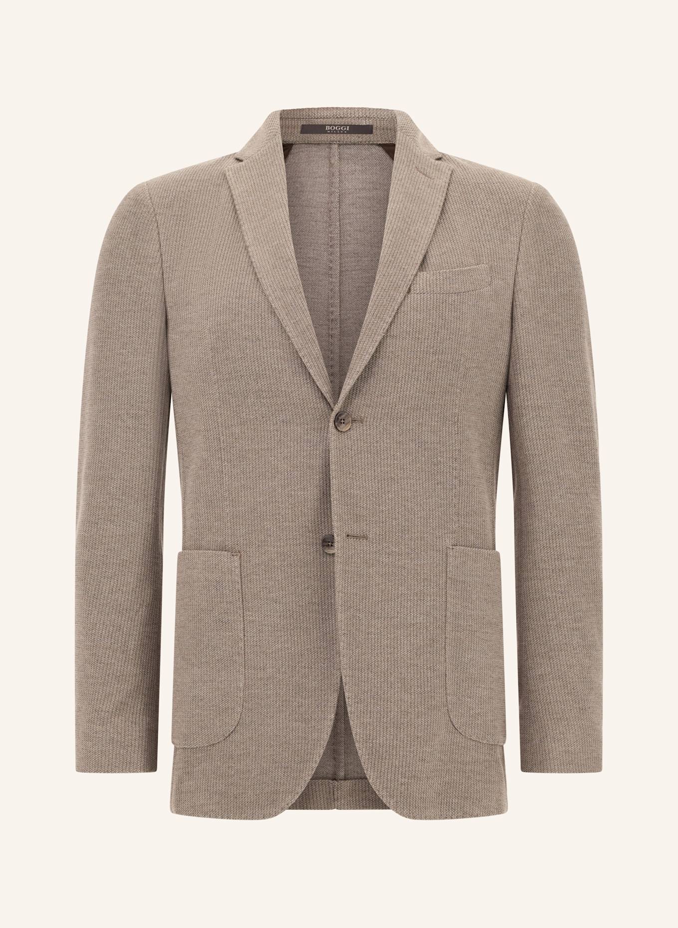 BOGGI MILANO B Jersey Micro Textured Jacket in a Cotton Blend: TAUPE