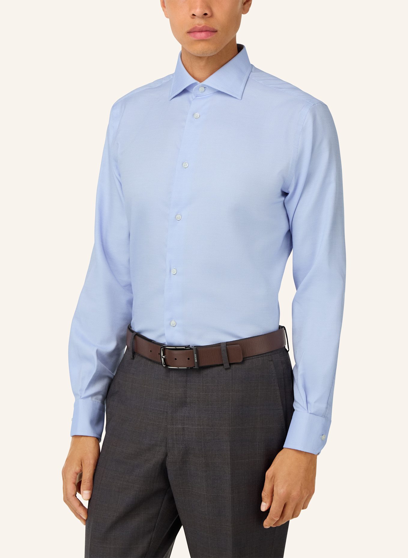 BOGGI MILANO Regular Fit Striped Cotton Shirt: HELLBLAU
