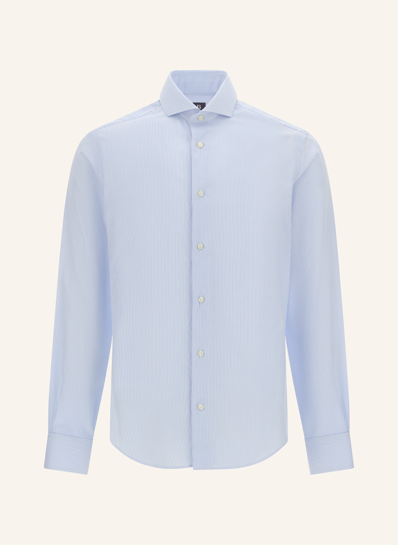 BOGGI MILANO Slim Fit Striped Cotton Shirt: HELLBLAU