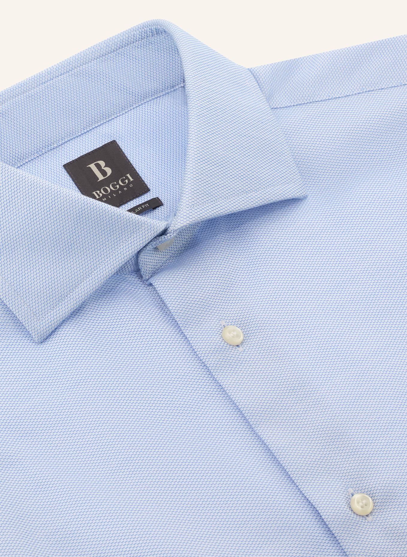 BOGGI MILANO Regular Fit Striped Cotton Shirt: HELLBLAU