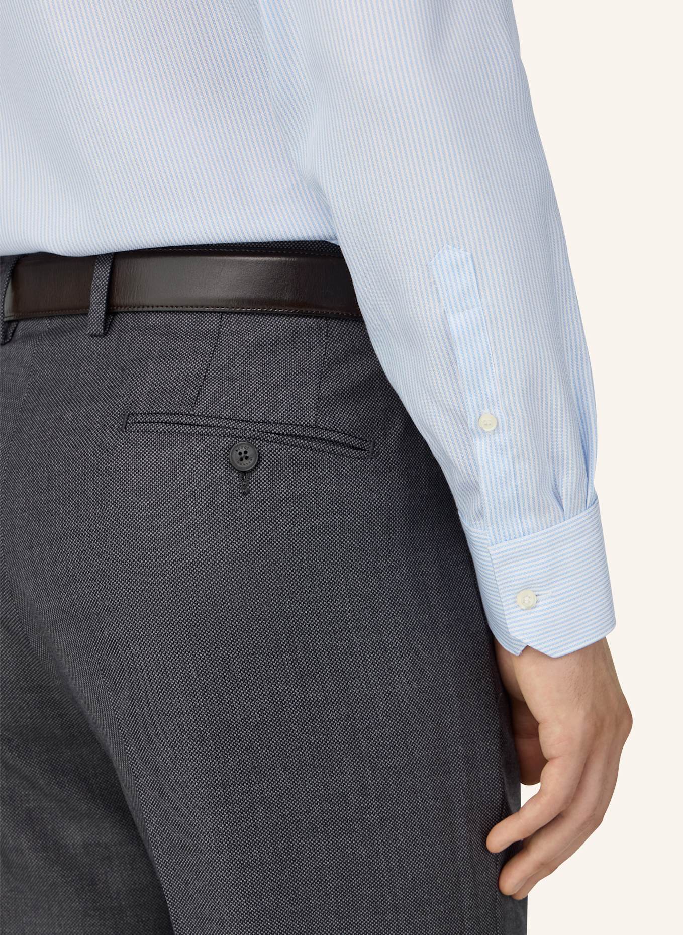 BOGGI MILANO Slim Fit Striped Cotton Shirt: HELLBLAU