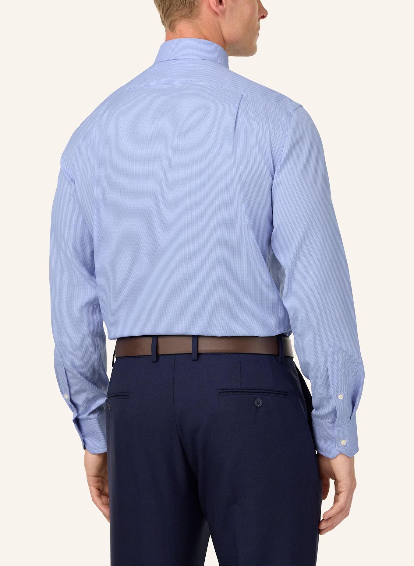 BOGGI MILANO Regular Fit Cotton Dobby Shirt: HELLBLAU