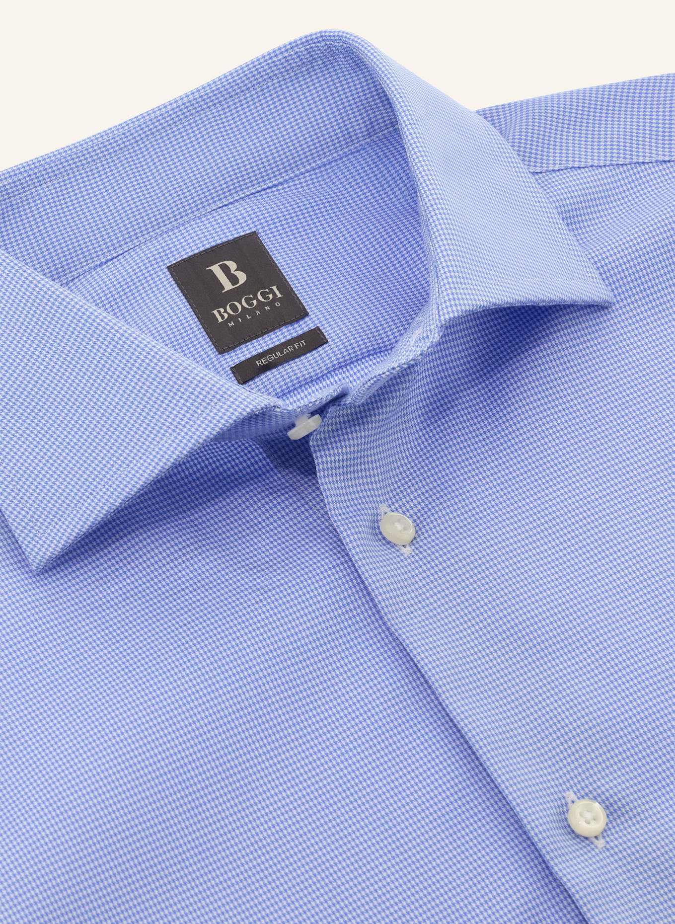BOGGI MILANO Regular Fit Cotton Dobby Shirt: HELLBLAU