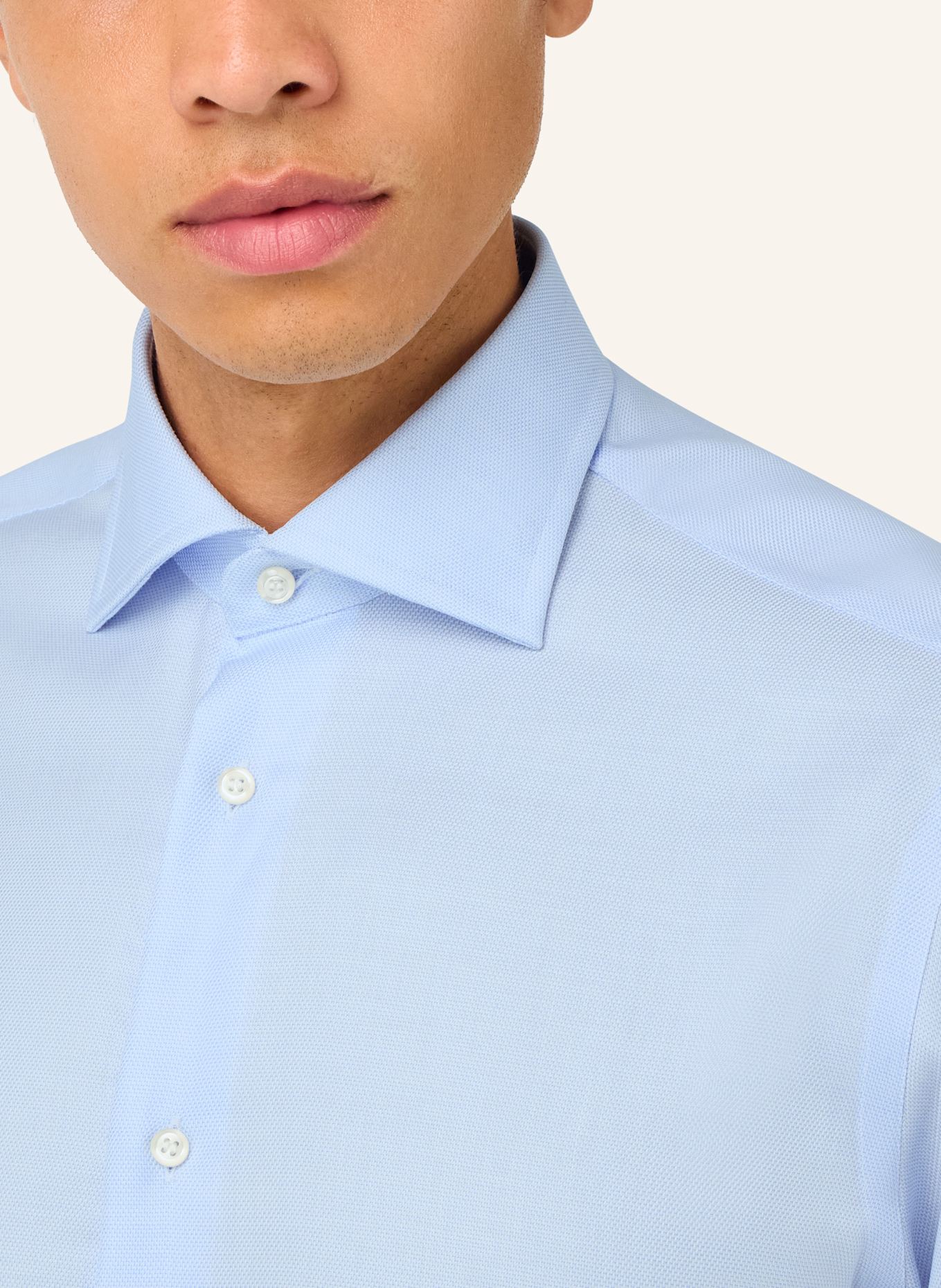 BOGGI MILANO Slim Fit Cotton Twill Shirt: HELLBLAU