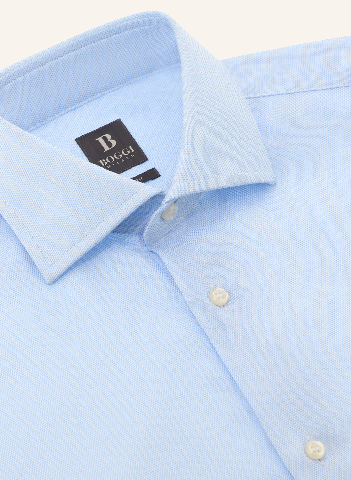 BOGGI MILANO Slim Fit Cotton Twill Shirt: HELLBLAU