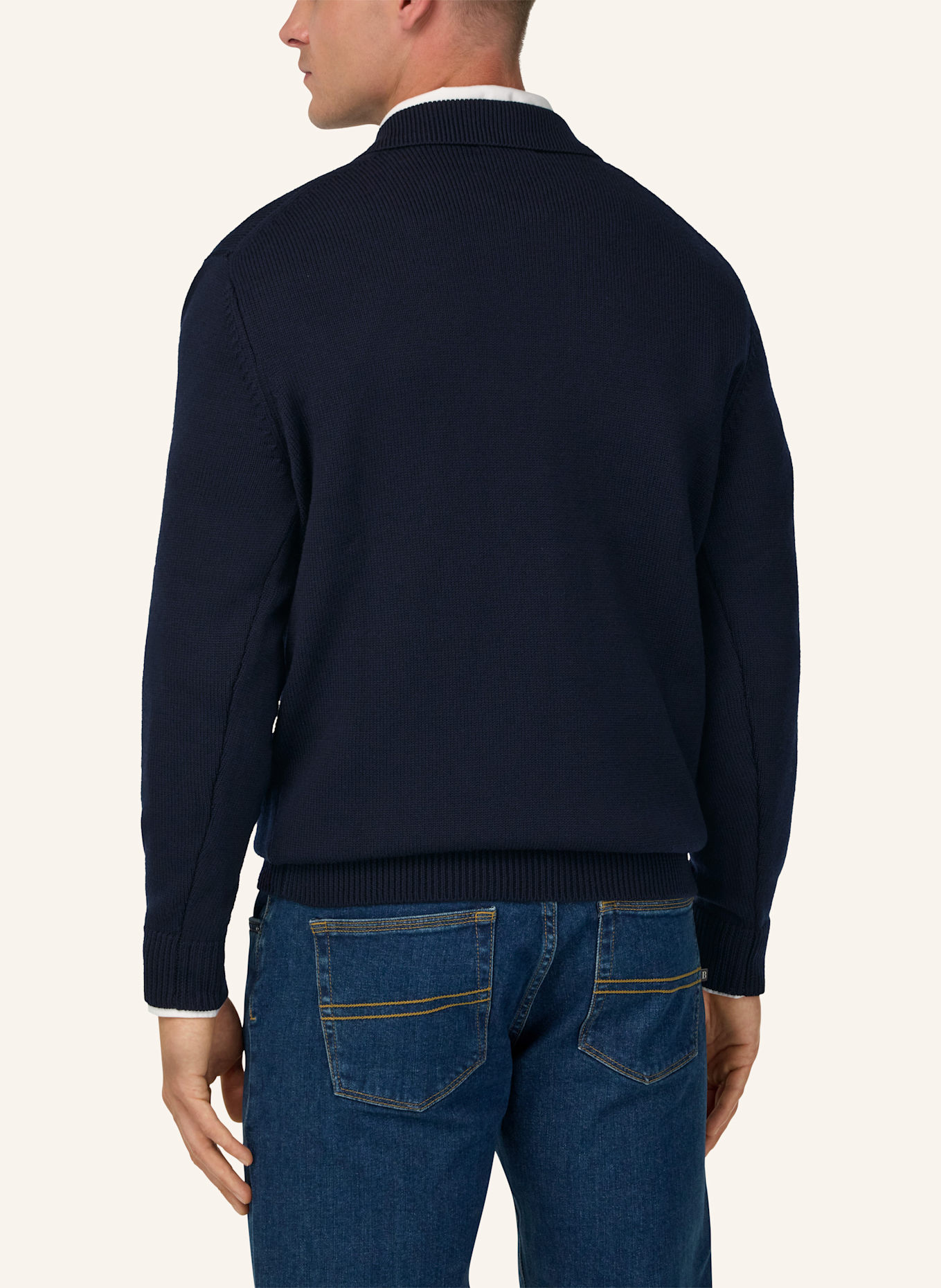 BOGGI MILANO Strick-Poloshirt: BLAU