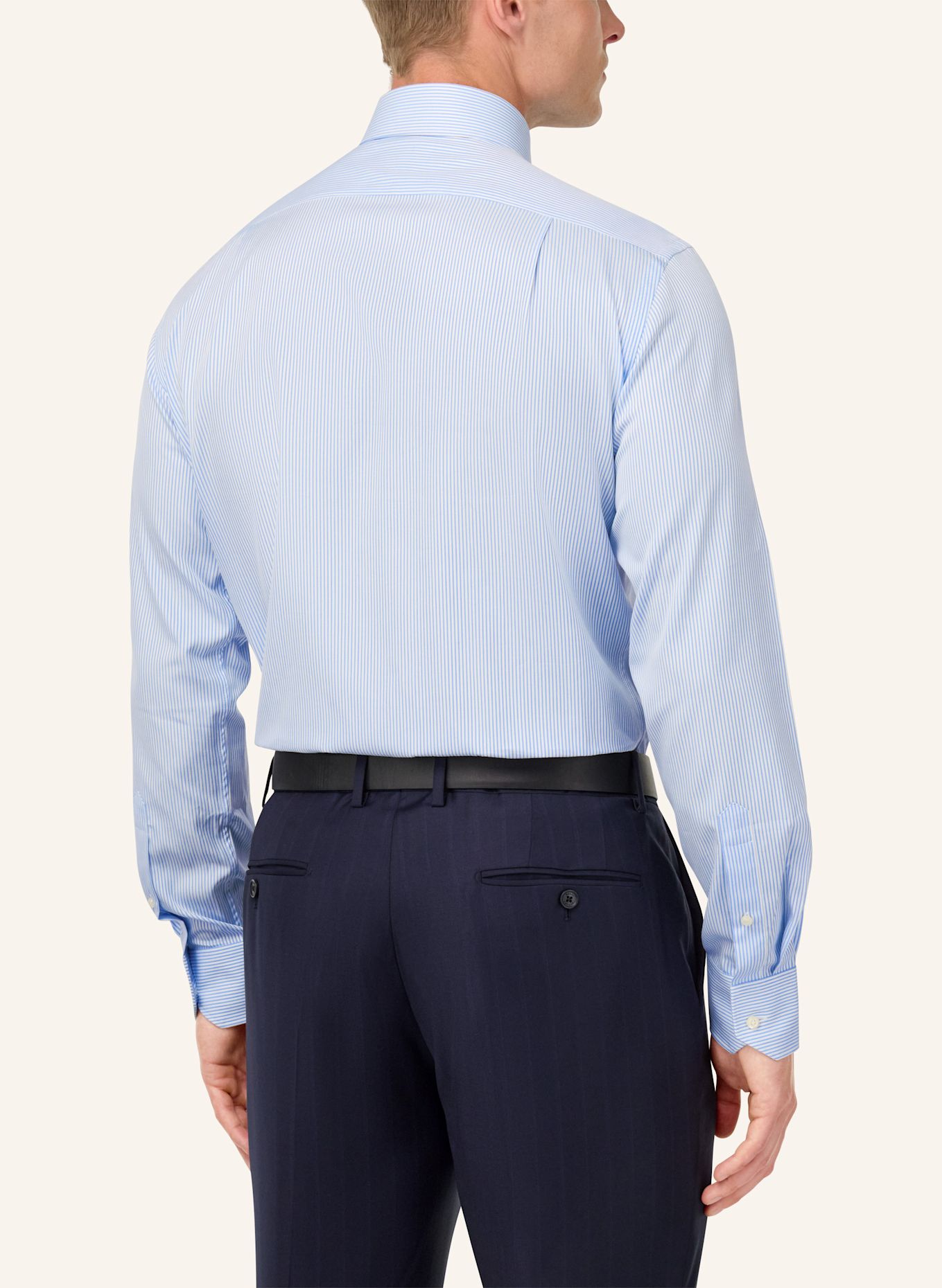 BOGGI MILANO Regular Fit Striped Cotton Shirt: HELLBLAU