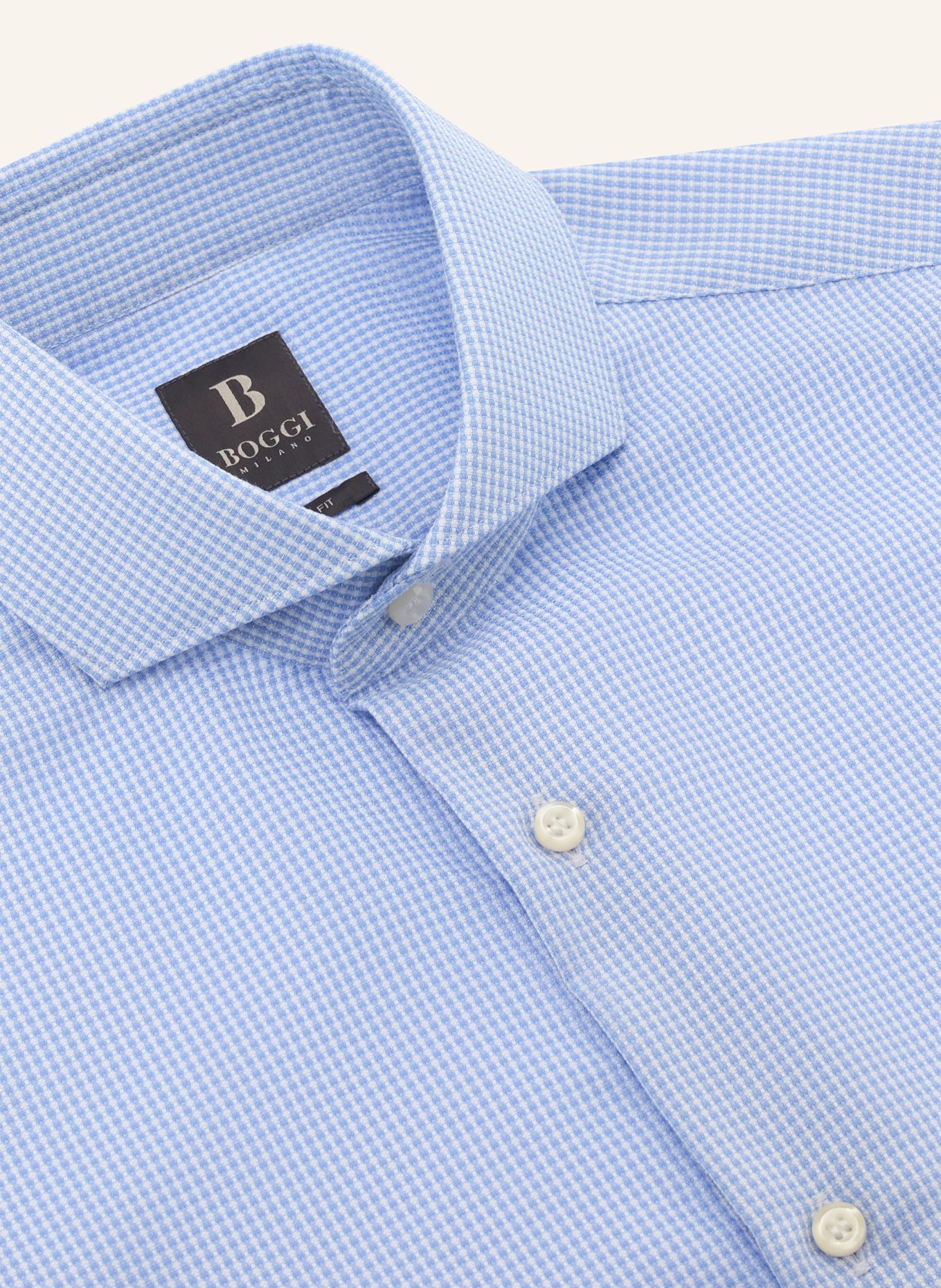 BOGGI MILANO Slim Fit Cotton Dobby Shirt: HELLBLAU