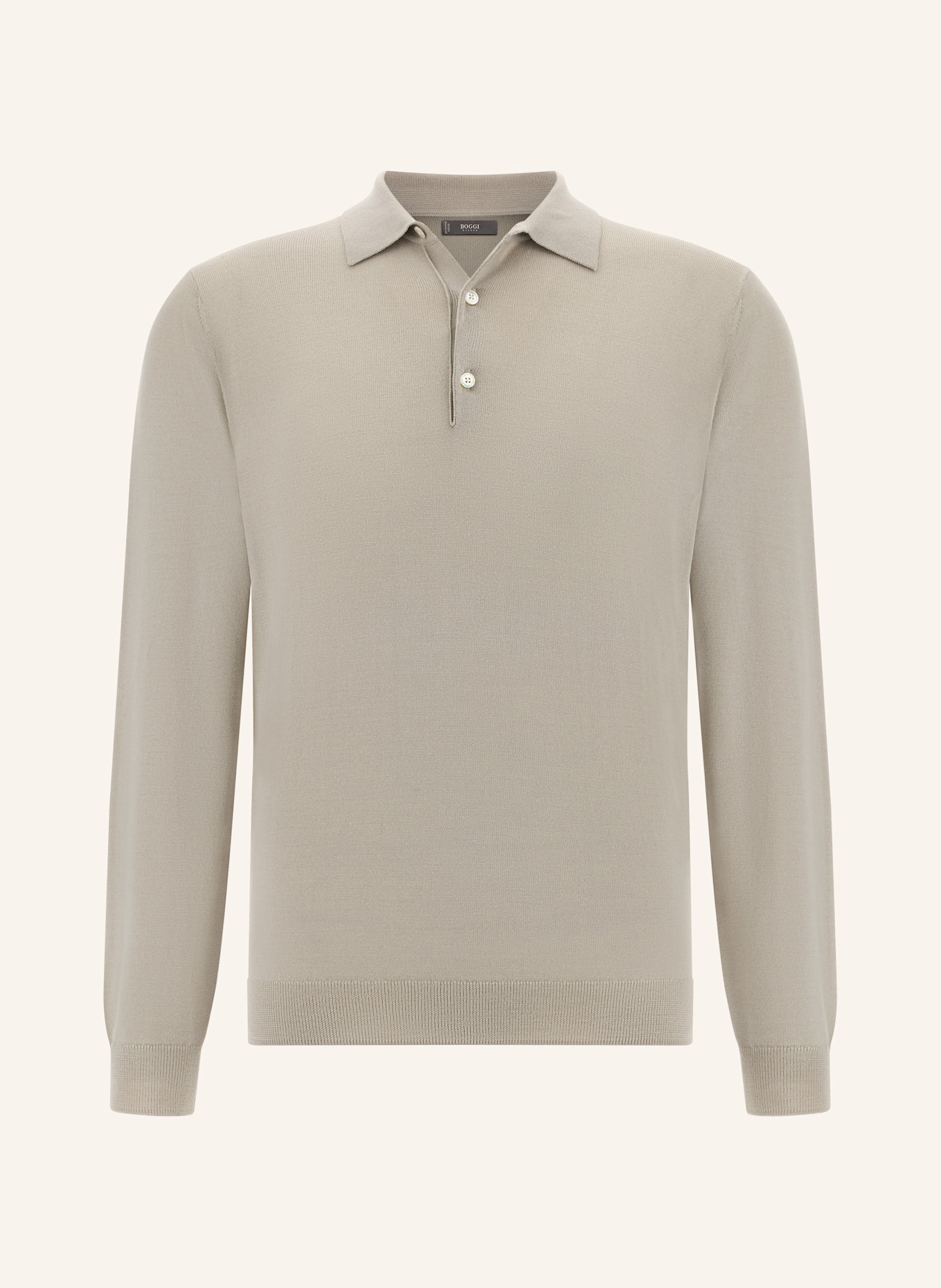 BOGGI MILANO Knitted Merino Polo Shirt: BRAUN
