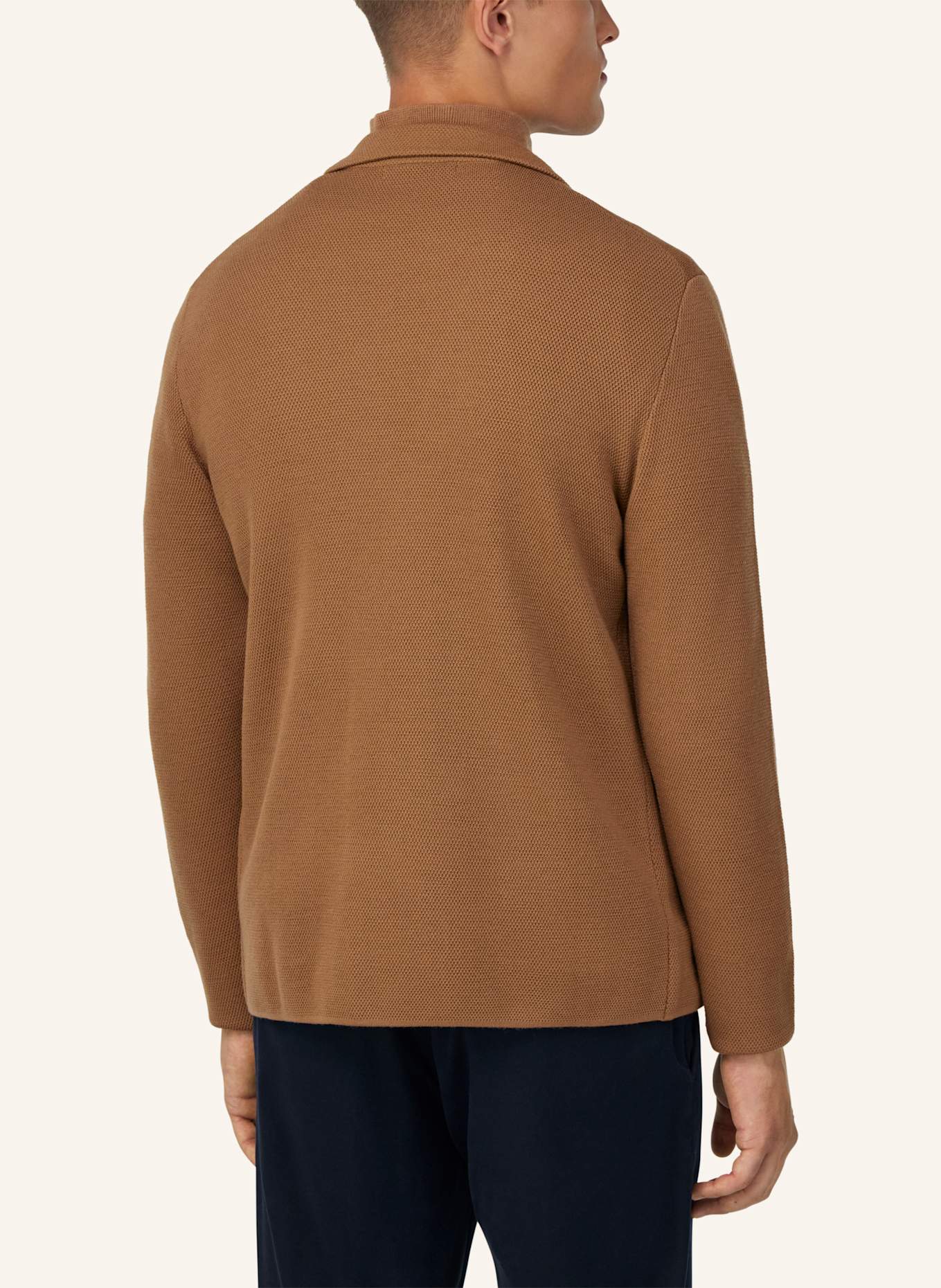 BOGGI MILANO Merino Wool Double-Breasted Jacket: BRAUN