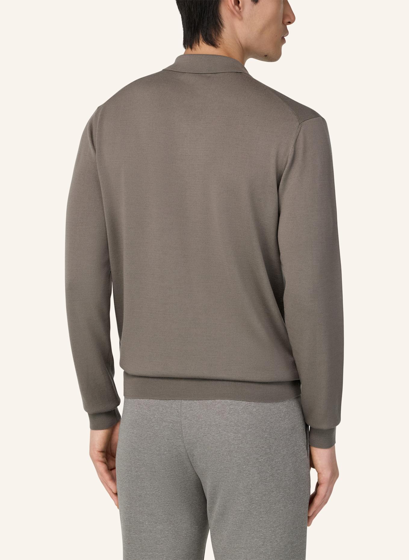 BOGGI MILANO Knitted Merino Polo Shirt: BEIGE