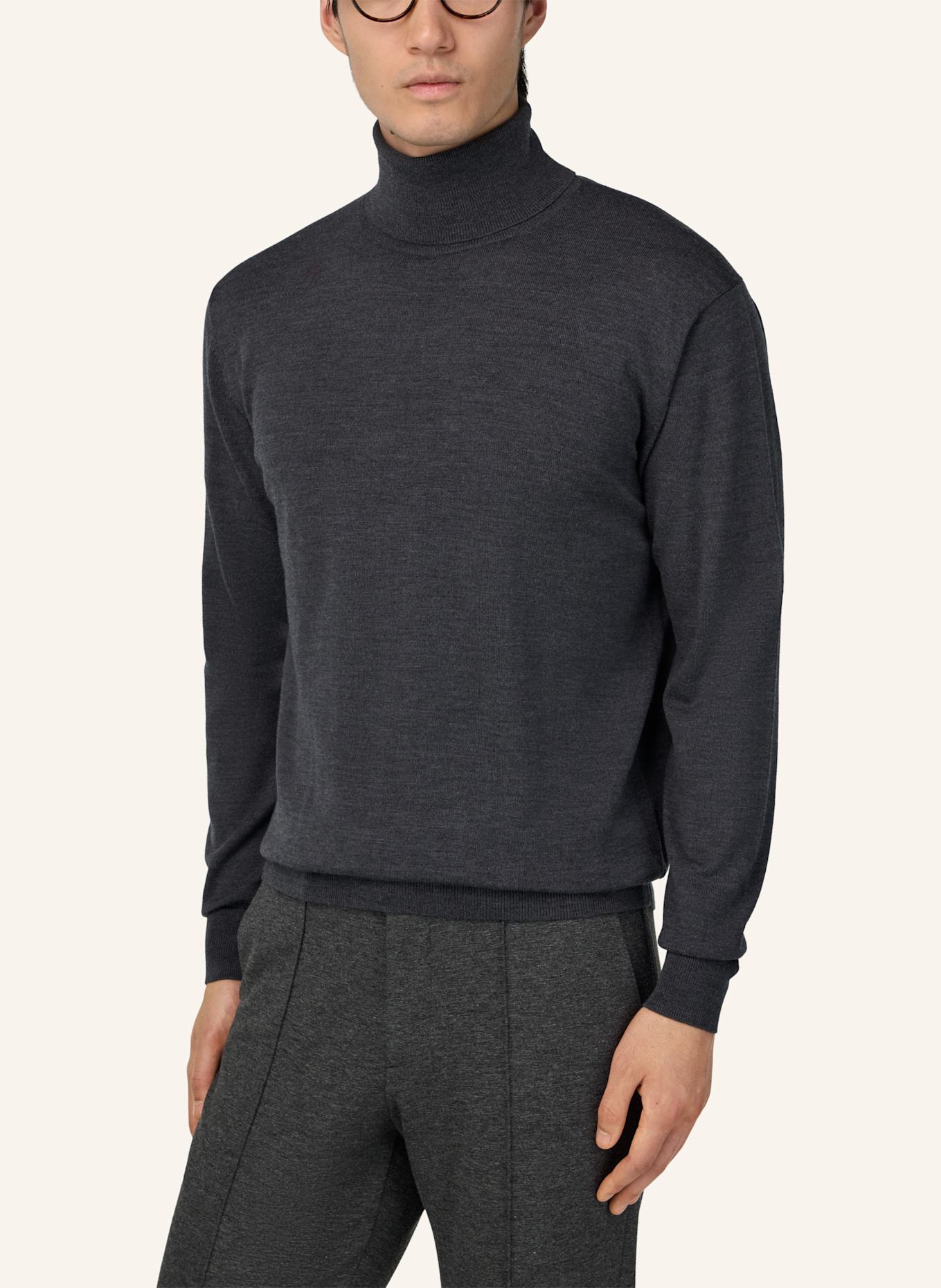 BOGGI MILANO Rollkragenpullover: GRAU