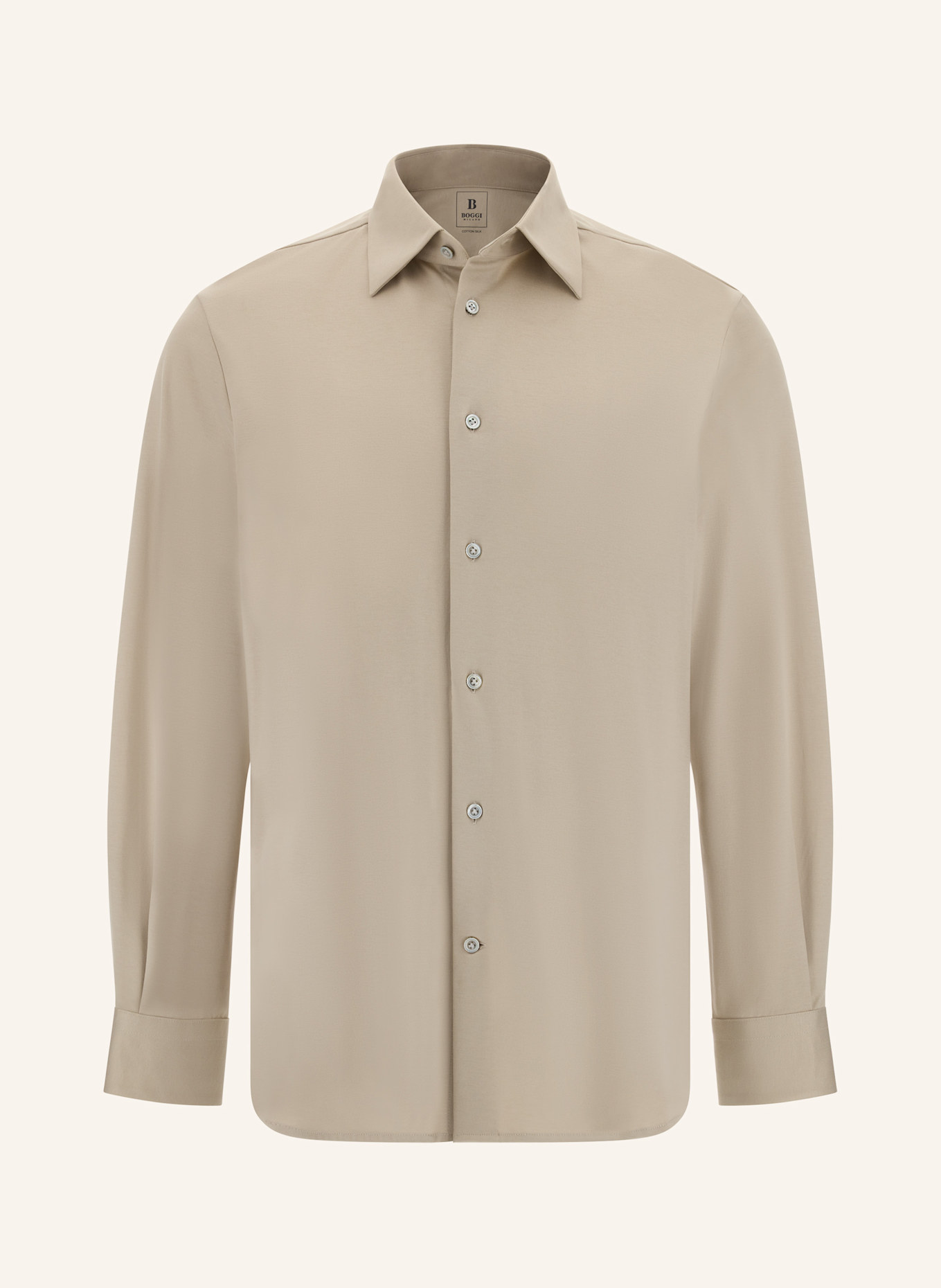 BOGGI MILANO Jerseyhemd Regular Fit: BRAUN