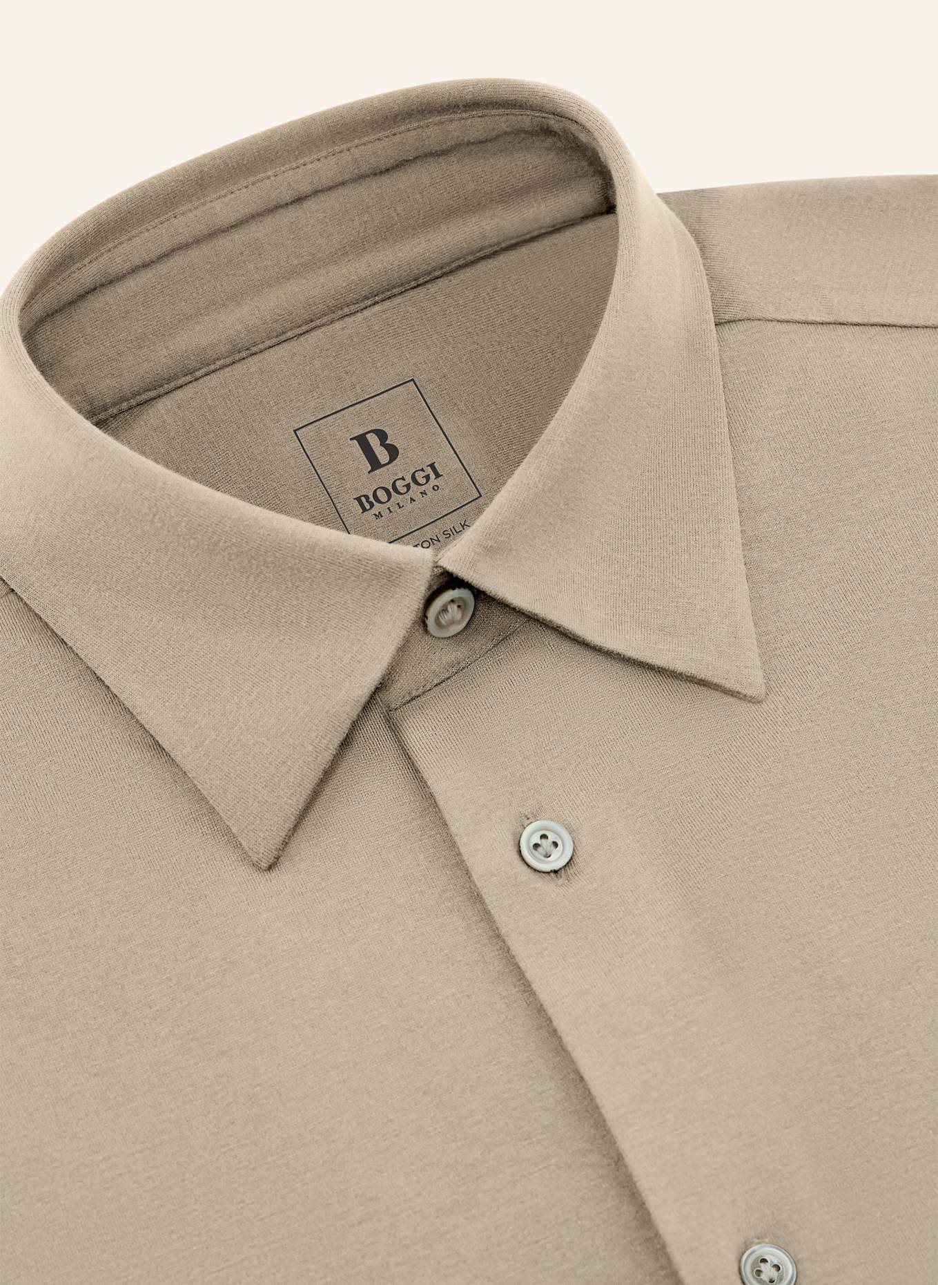 BOGGI MILANO Jerseyhemd Regular Fit: BRAUN