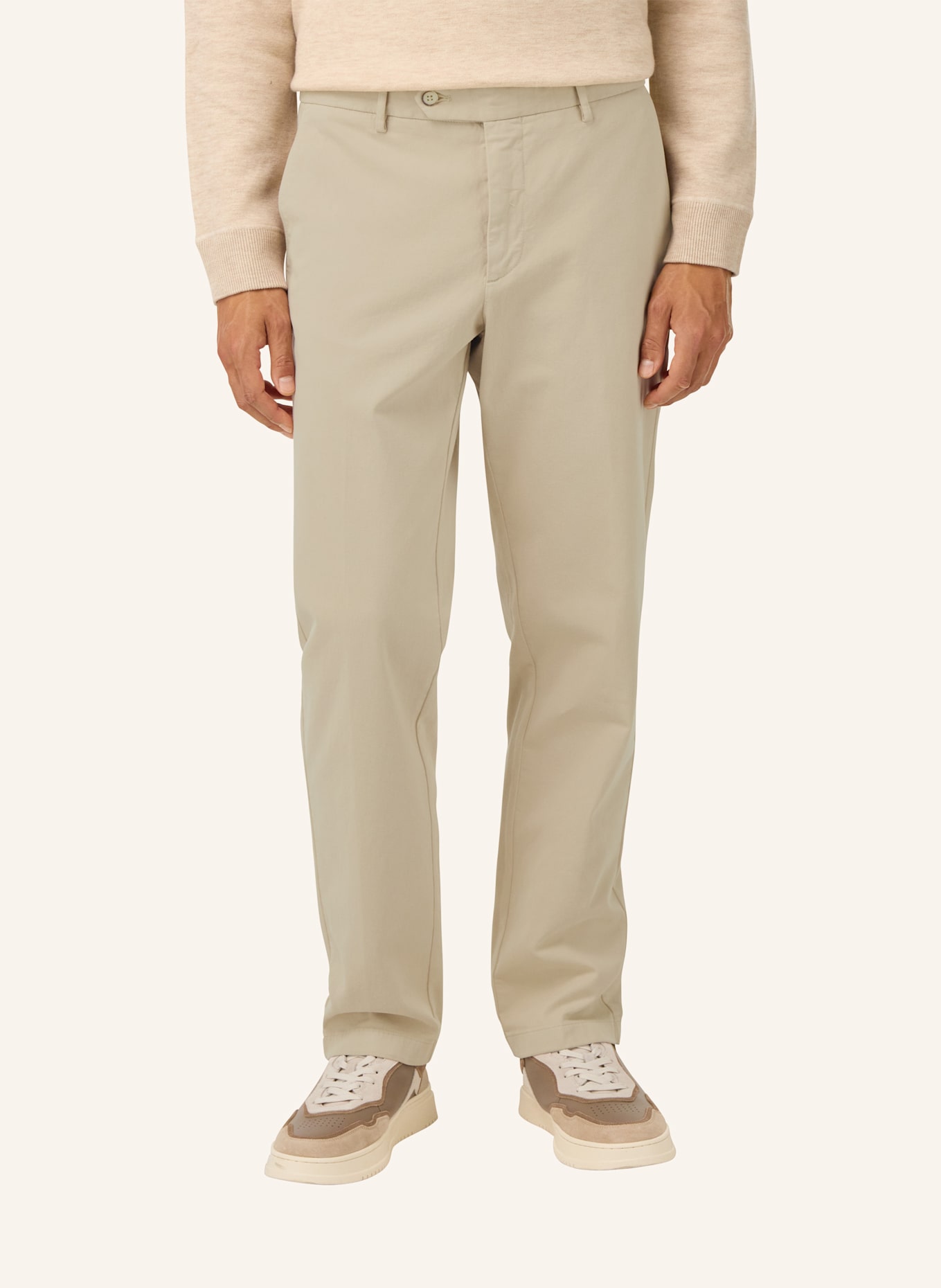 BOGGI MILANO Stretch Cotton Trousers: BEIGE