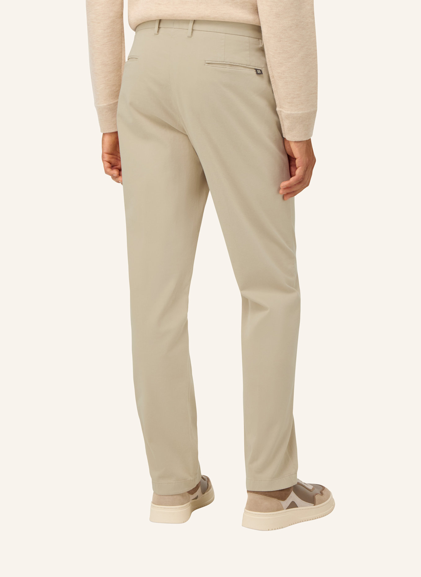 BOGGI MILANO Stretch Cotton Trousers: BEIGE