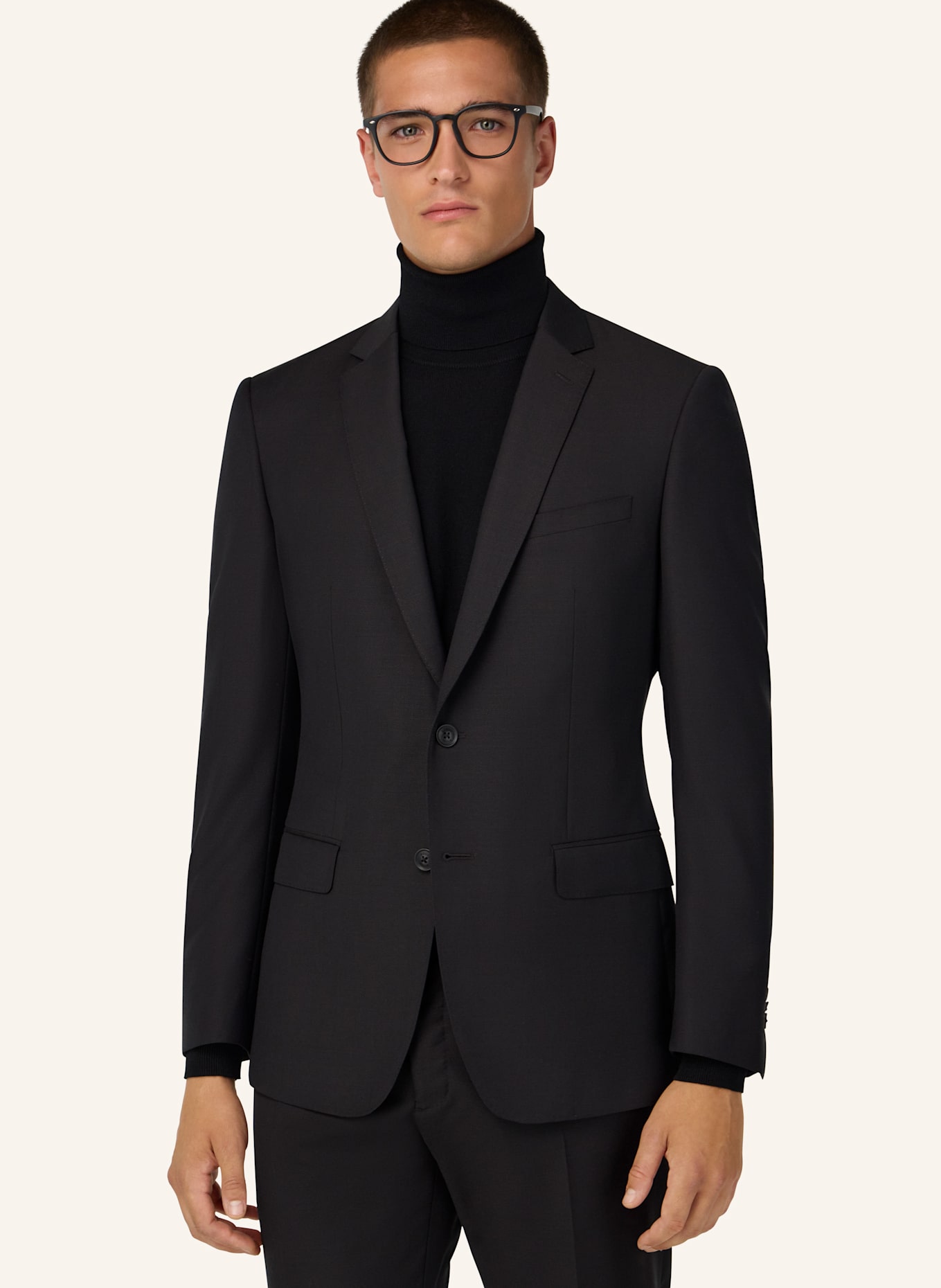 BOGGI MILANO Micro Pattern Suit in Natural Stretch Wool: DUNKELBRAUN