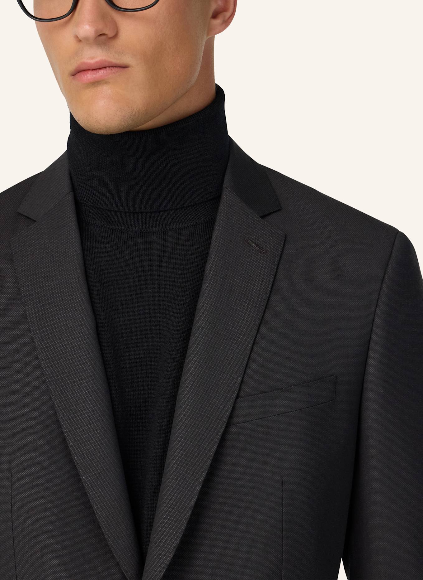 BOGGI MILANO Micro Pattern Suit in Natural Stretch Wool: DUNKELBRAUN