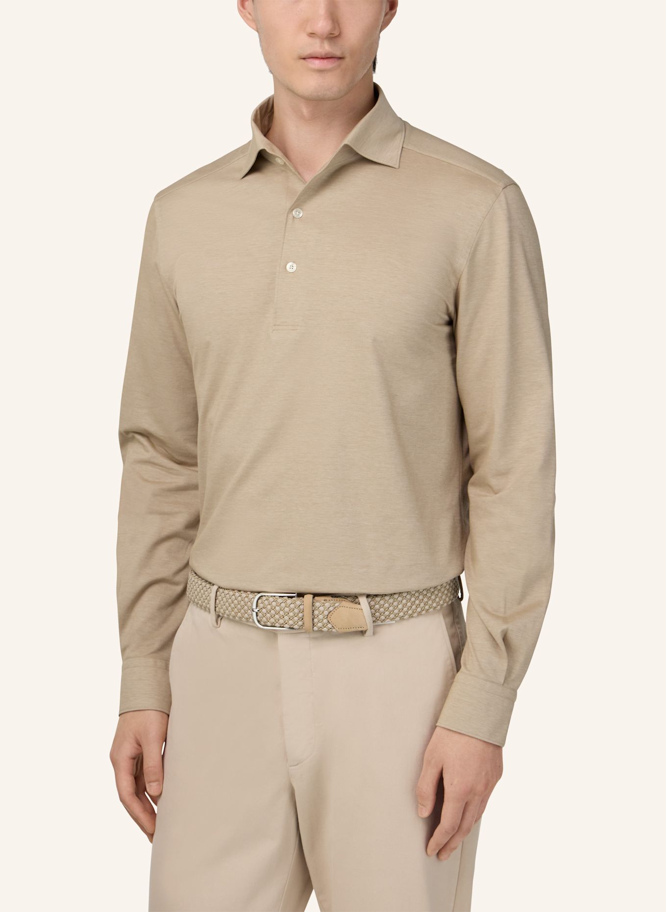 BOGGI MILANO Jersey-Poloshirt: BRAUN