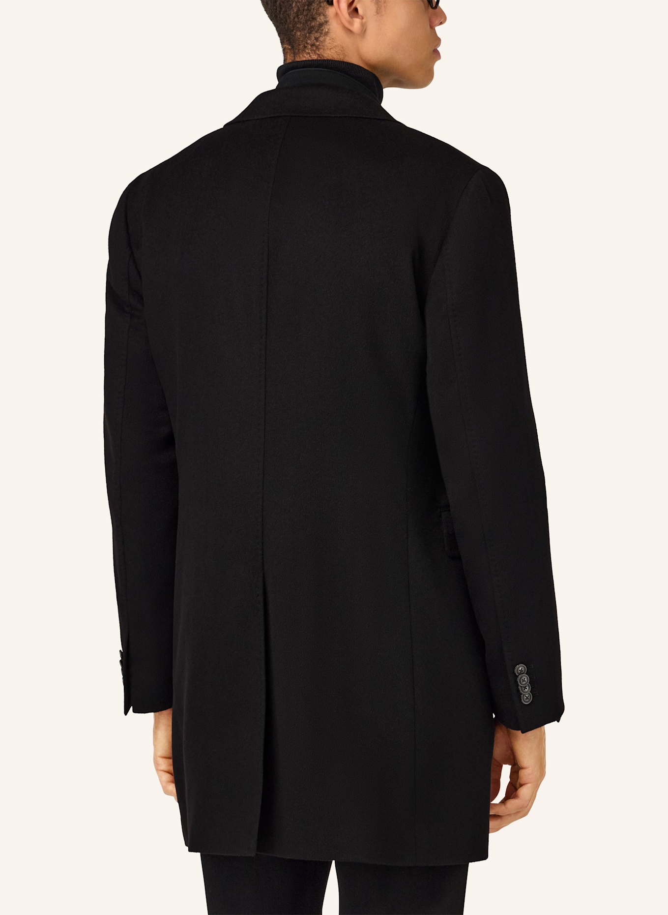 BOGGI MILANO Double-Breasted Coat in Pure Cashmere.: SCHWARZ