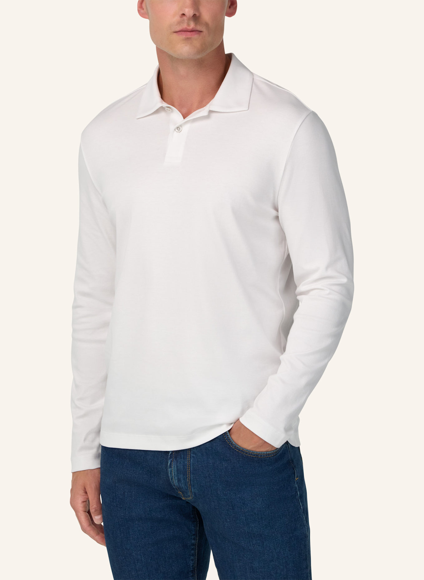 BOGGI MILANO Jersey-Poloshirt: WEISS