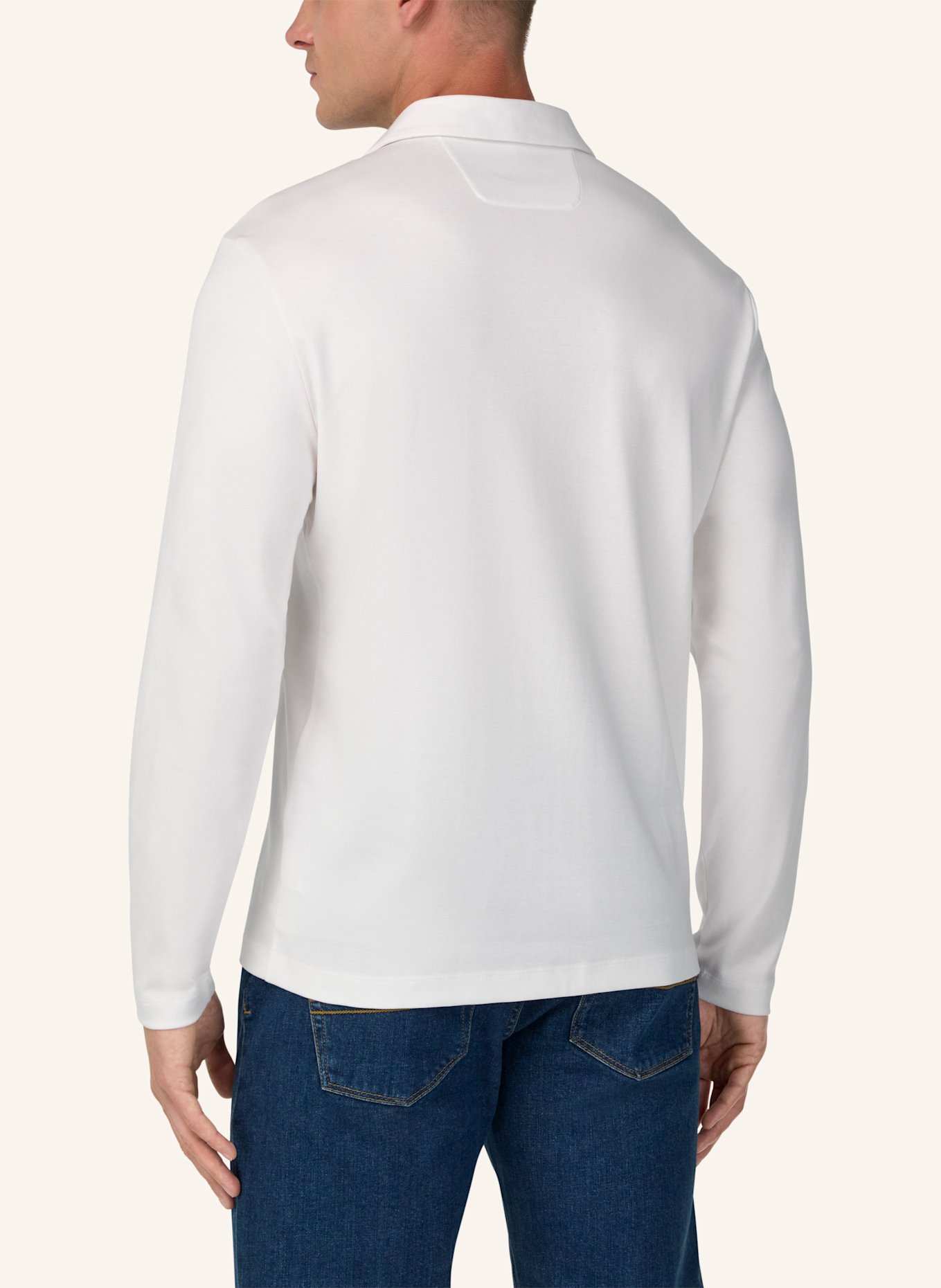 BOGGI MILANO Jersey-Poloshirt: WEISS