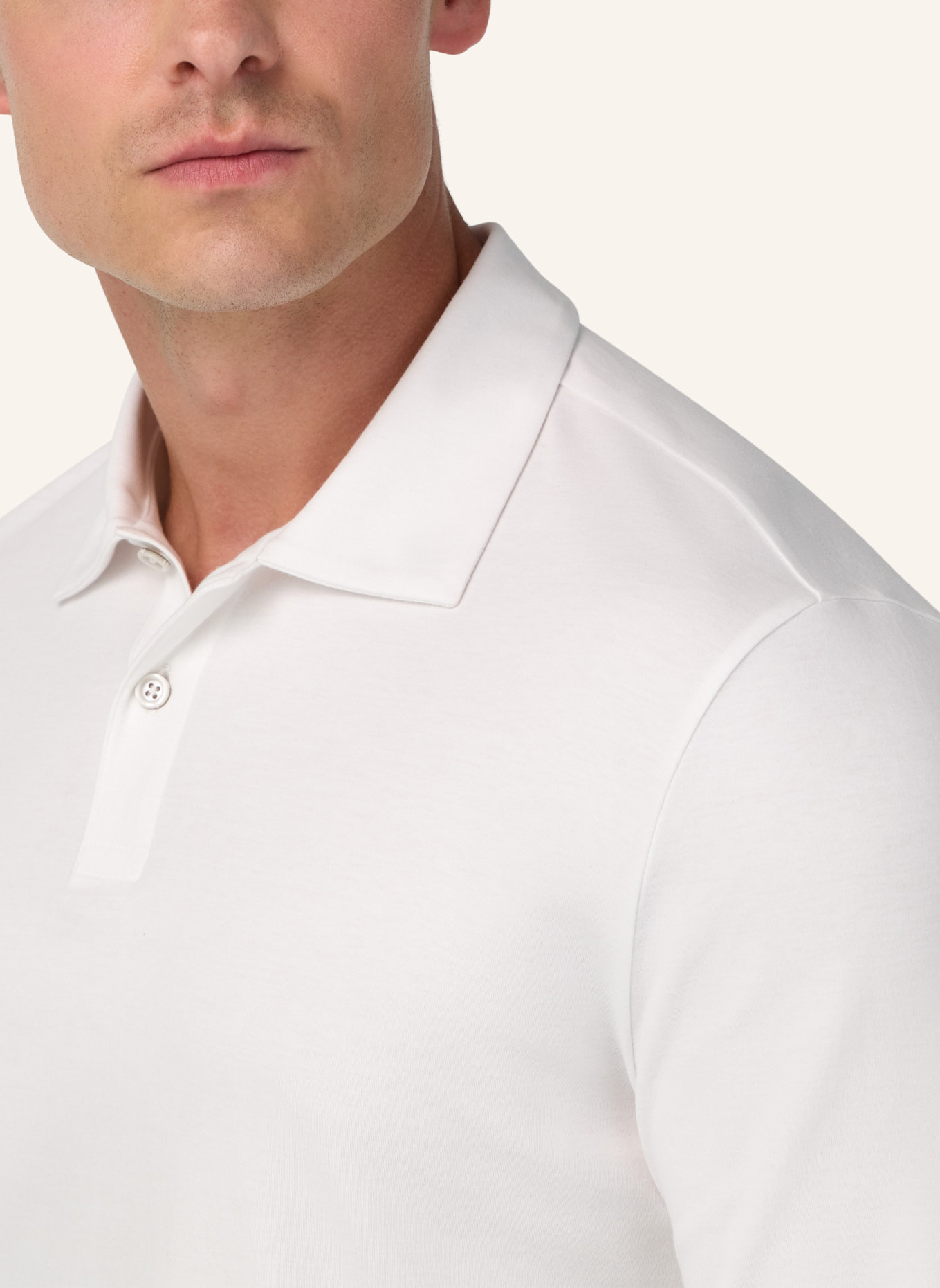 BOGGI MILANO Jersey-Poloshirt: WEISS