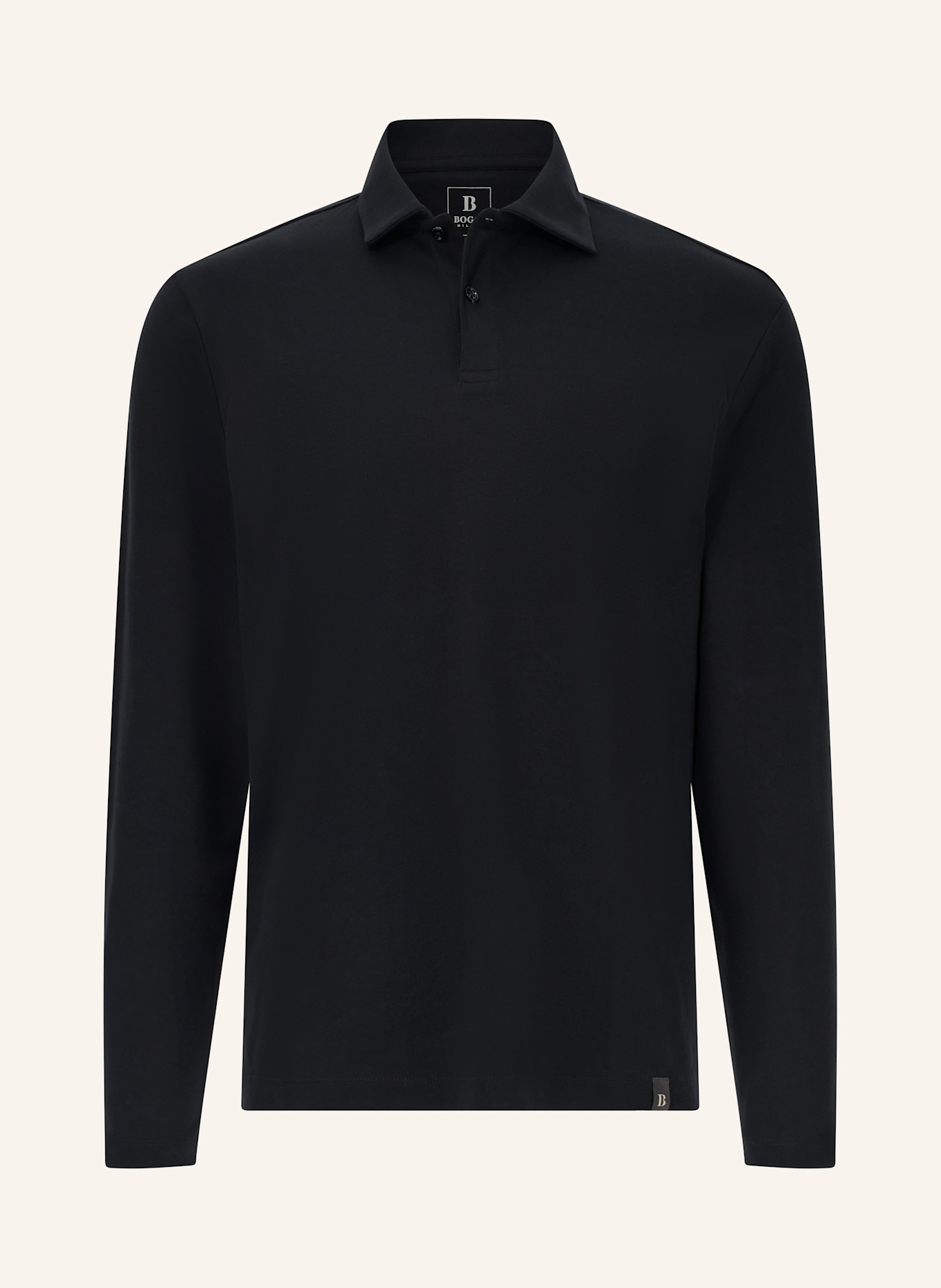 BOGGI MILANO Jersey-Poloshirt: SCHWARZ