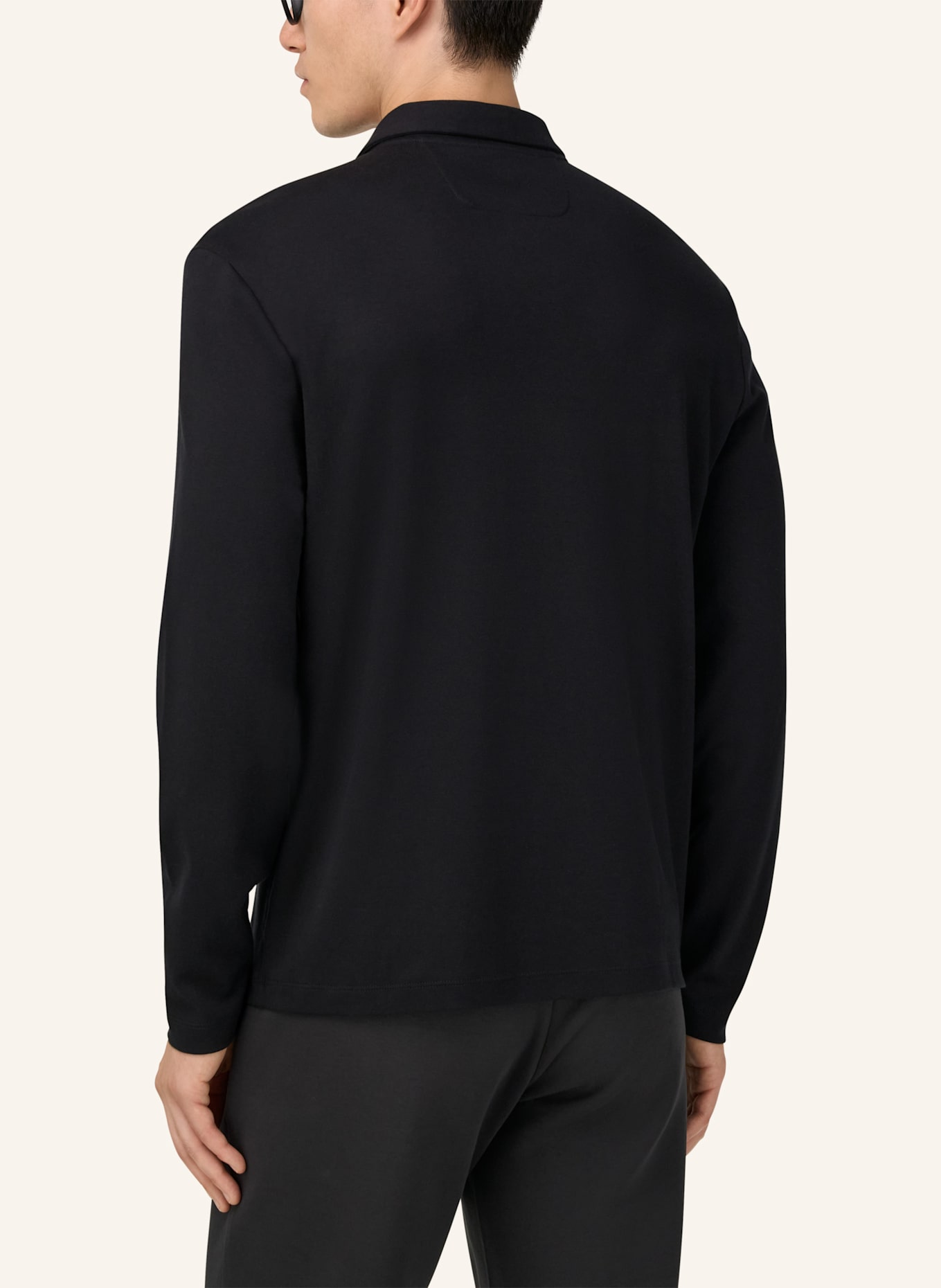 BOGGI MILANO Jersey-Poloshirt: SCHWARZ