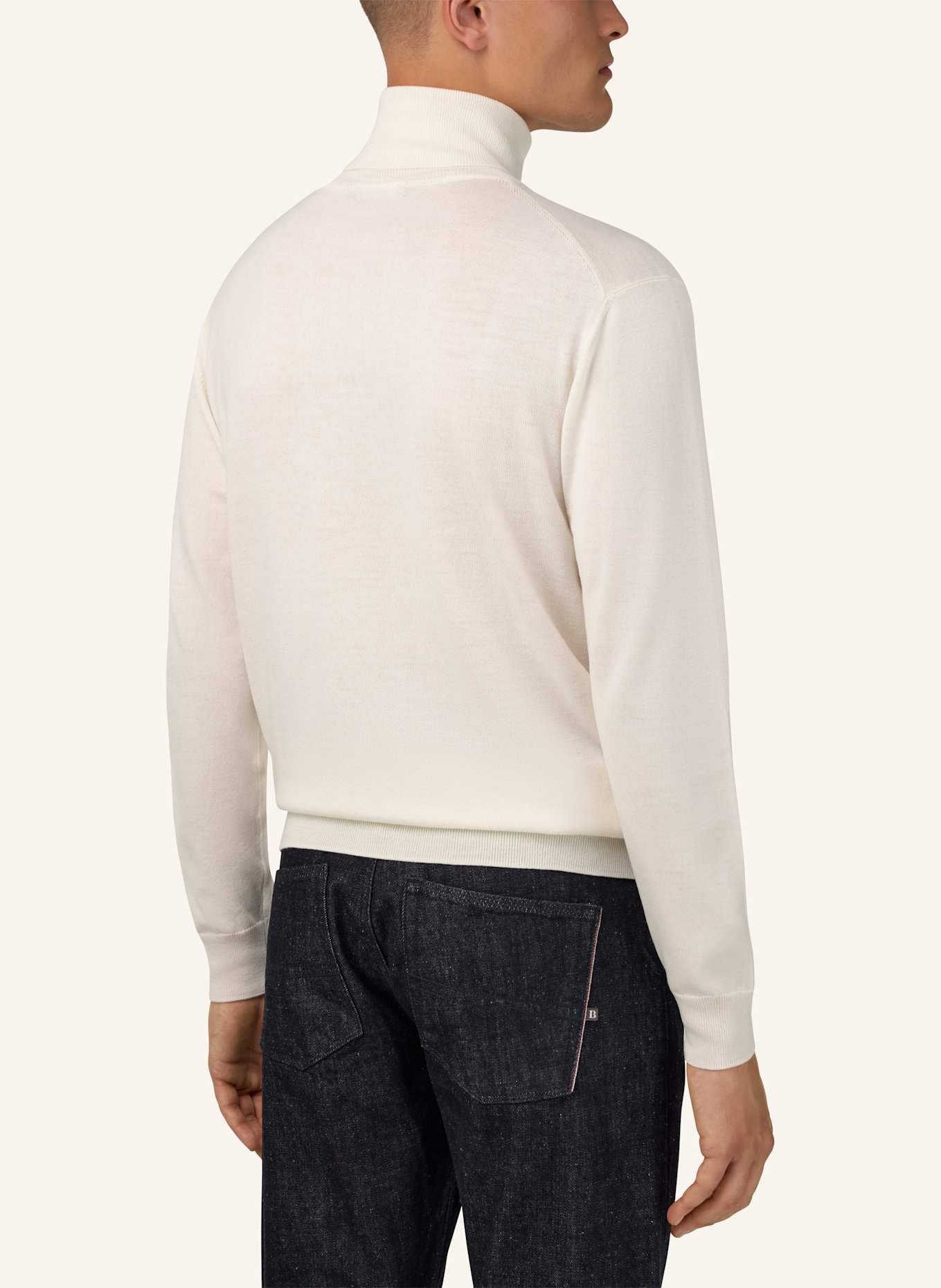 BOGGI MILANO Rollkragenpullover: WEISS