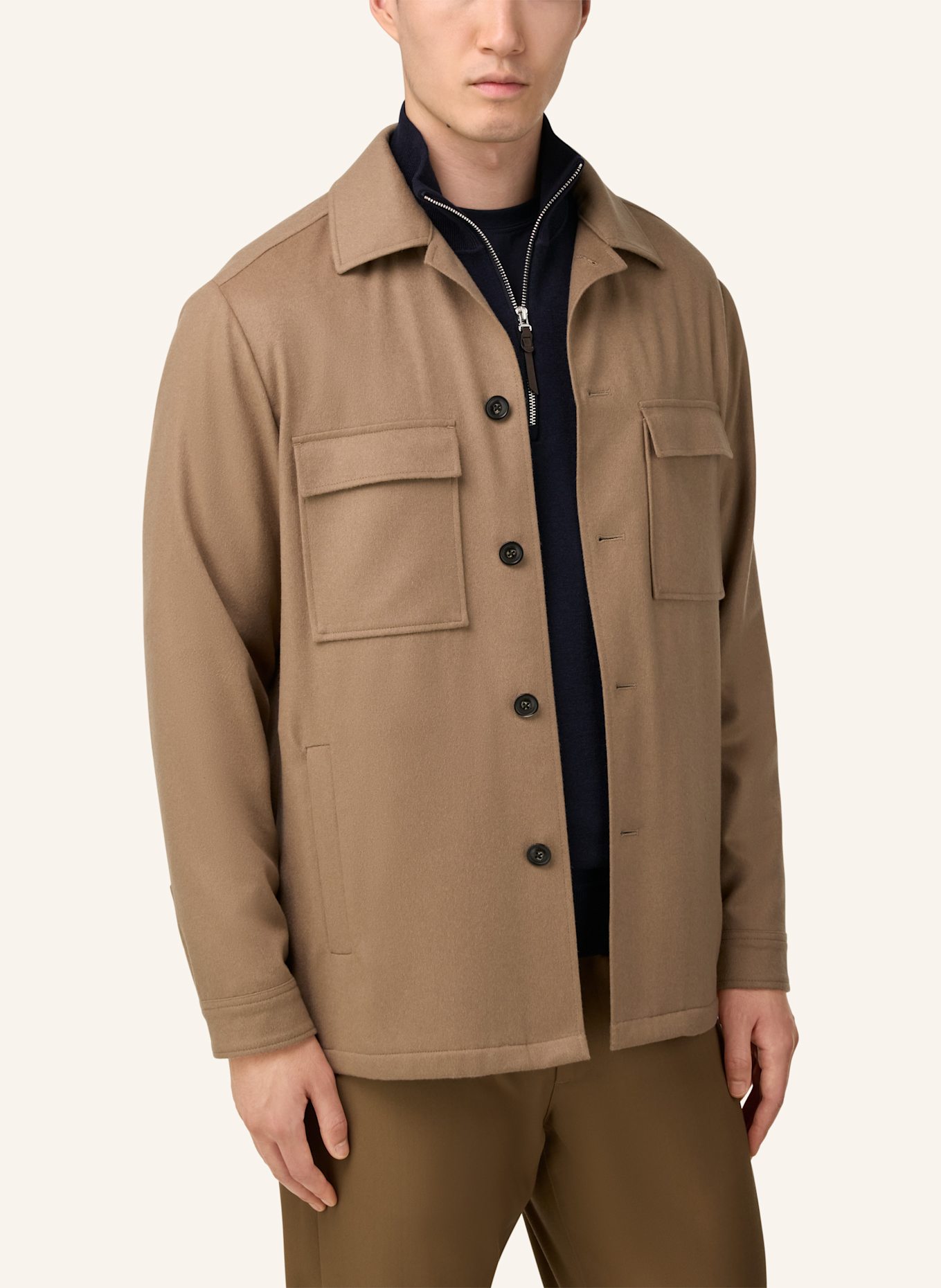 BOGGI MILANO Overjacket aus Cashmere: BEIGE