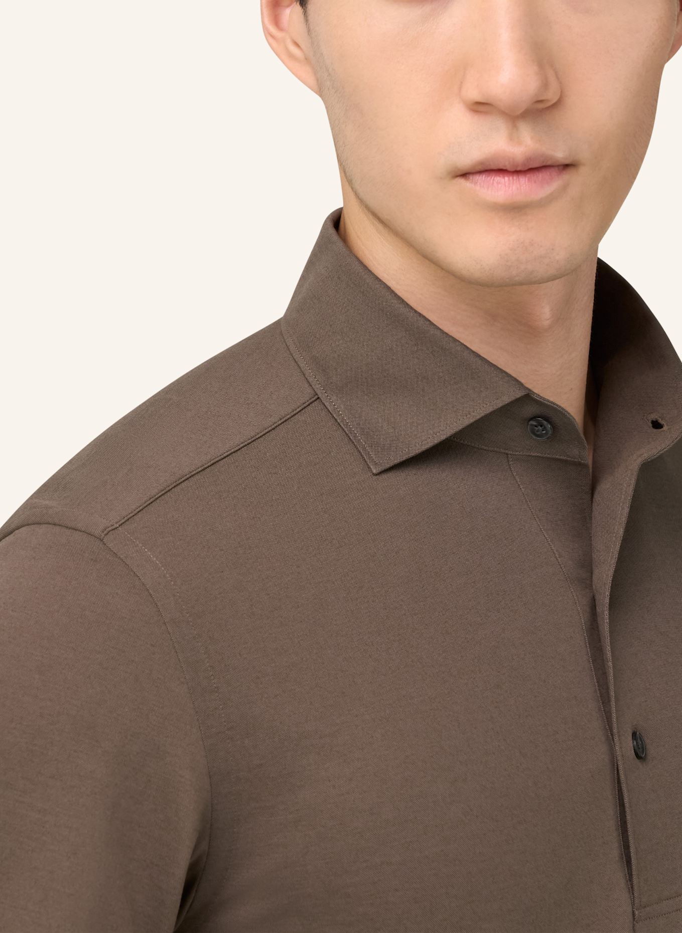 BOGGI MILANO Jersey-Poloshirt: BRAUN