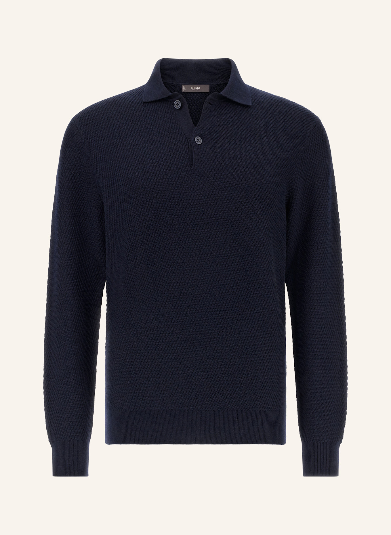BOGGI MILANO Strick-Poloshirt: BLAU