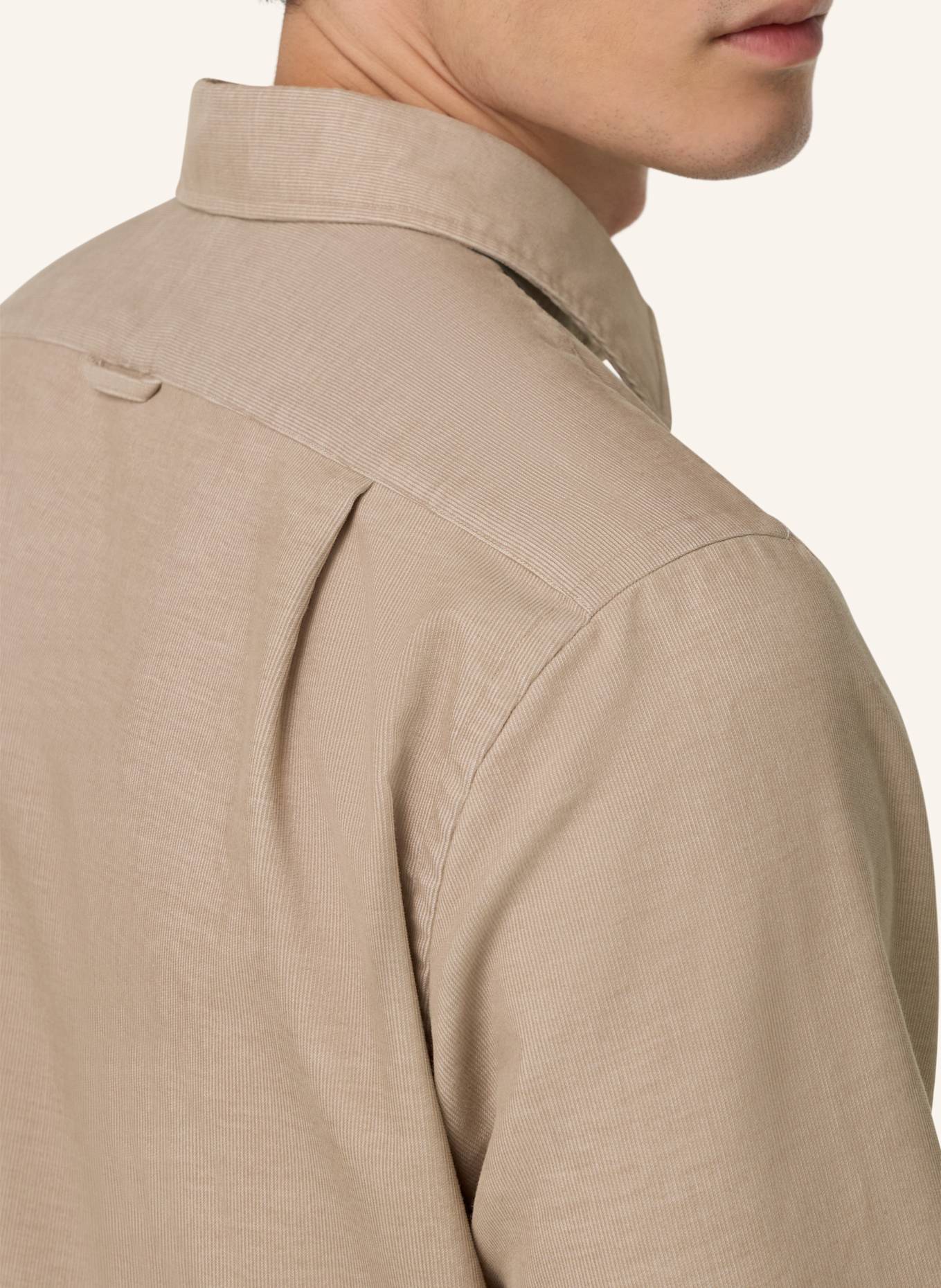 BOGGI MILANO Cordhemd Regular Fit: BEIGE