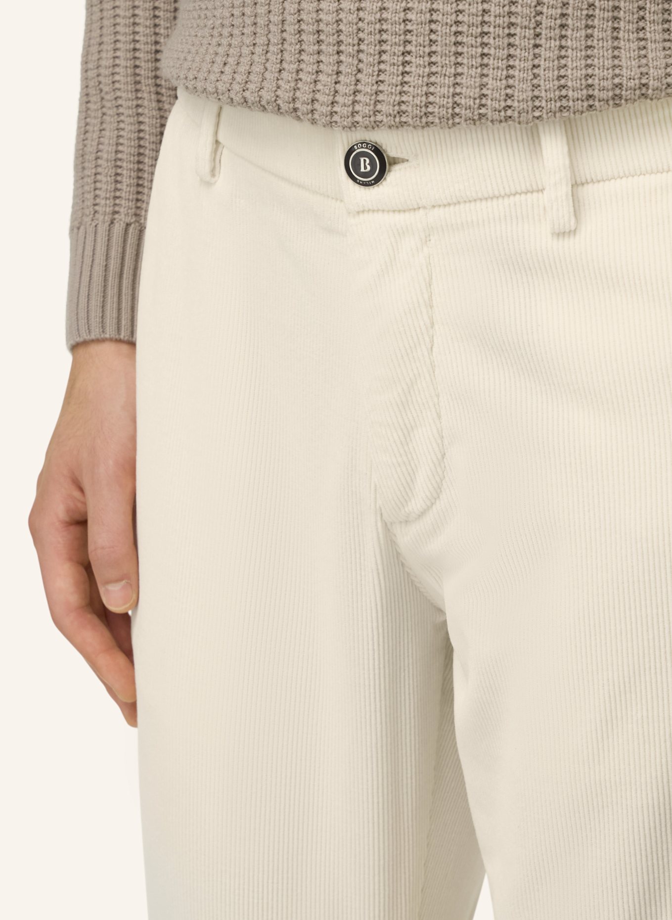 BOGGI MILANO Cordhose: CREME