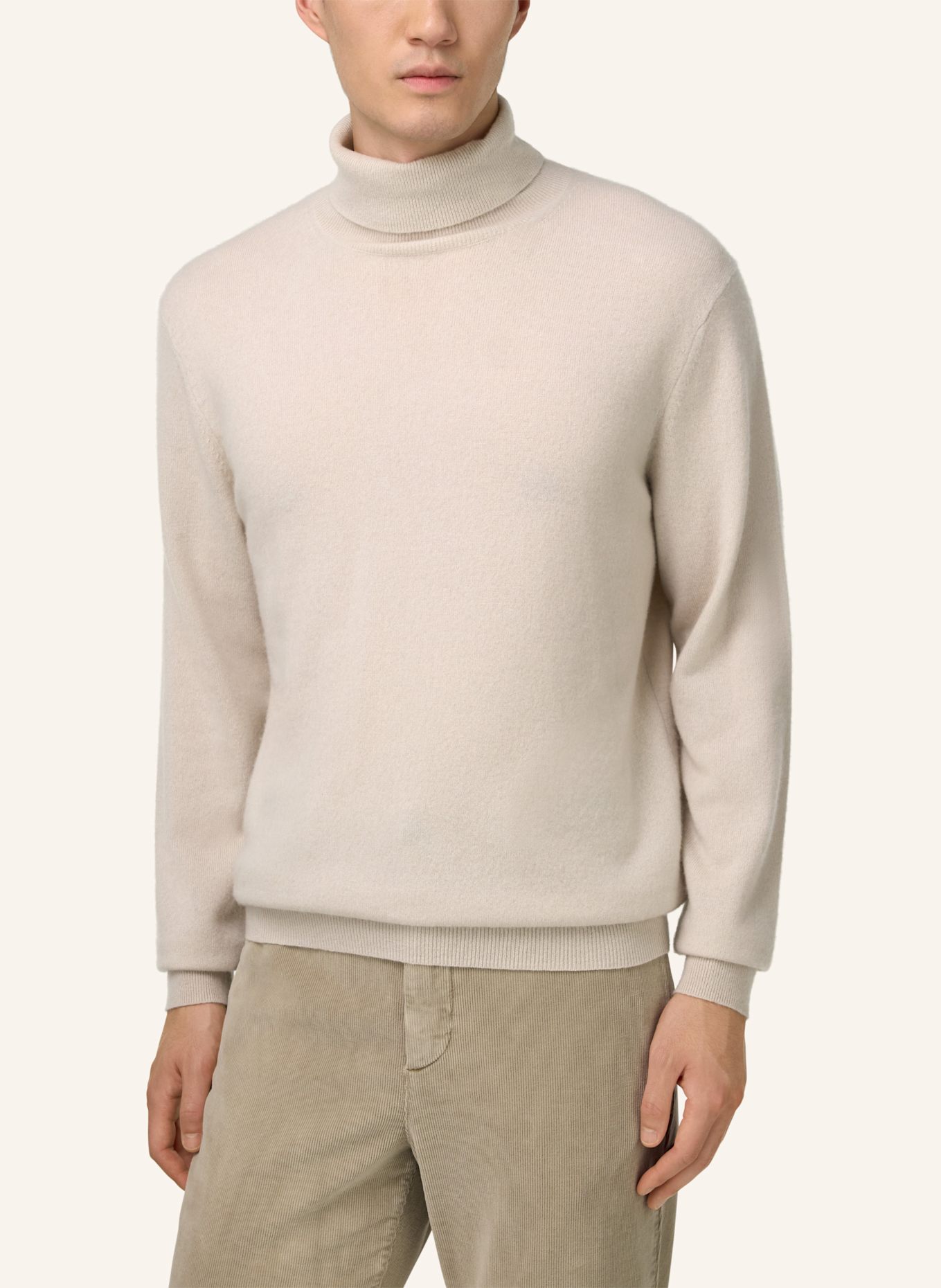 BOGGI MILANO Rollkragenpullover aus Cashmere: GRAU