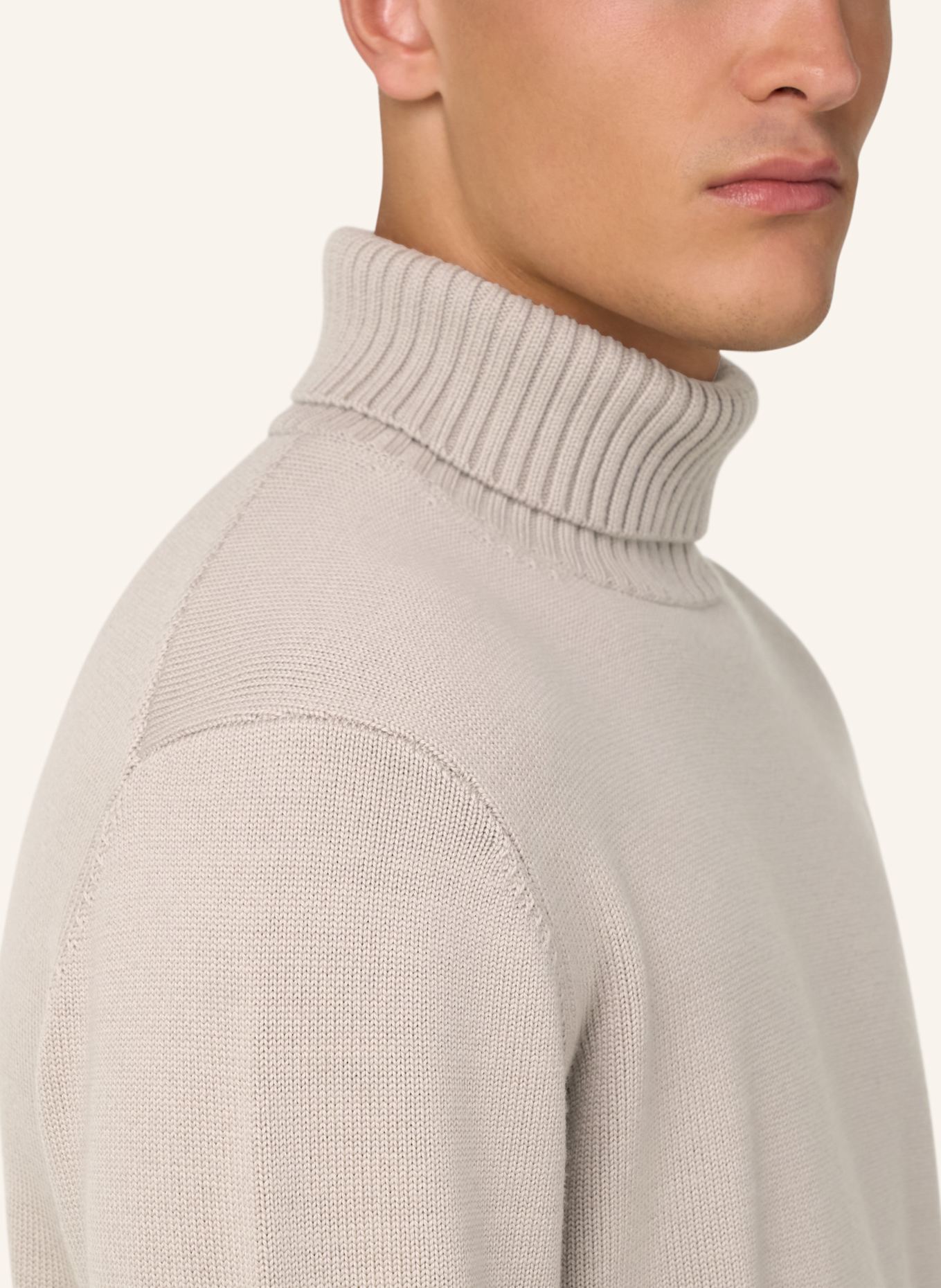 BOGGI MILANO Rollkragenpullover: BRAUN