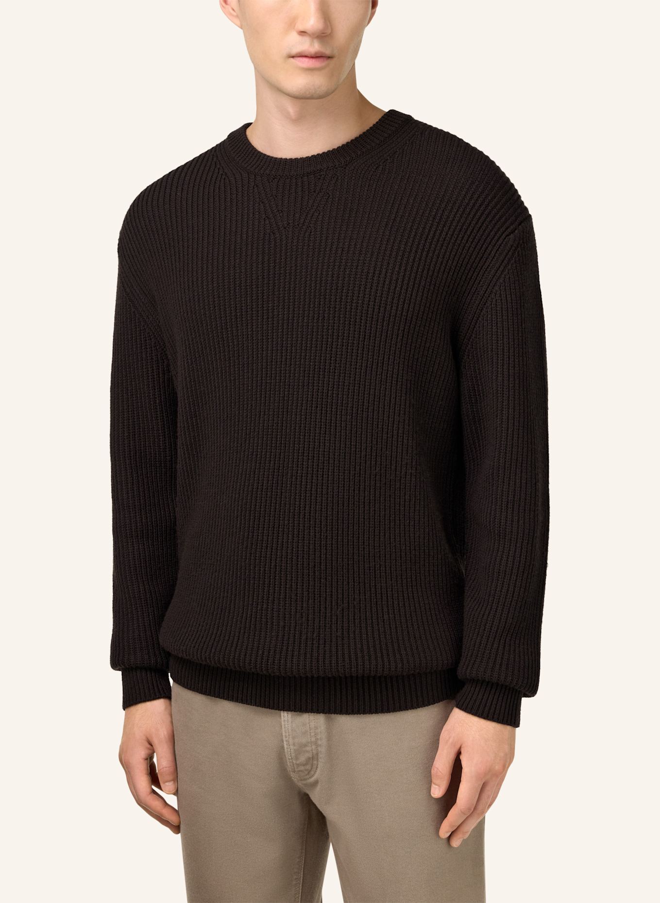 BOGGI MILANO Pullover: DUNKELBRAUN