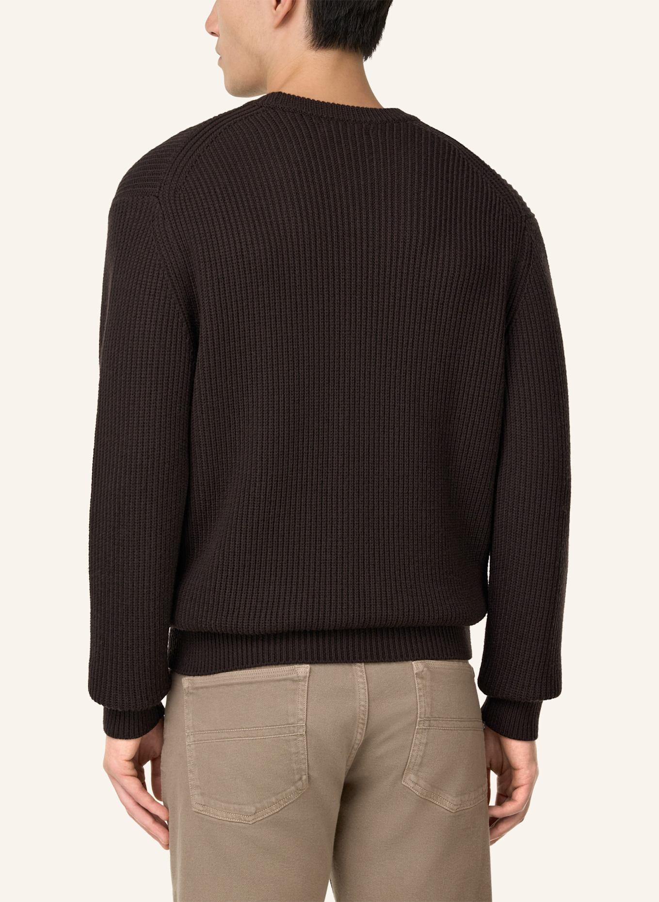 BOGGI MILANO Pullover: DUNKELBRAUN