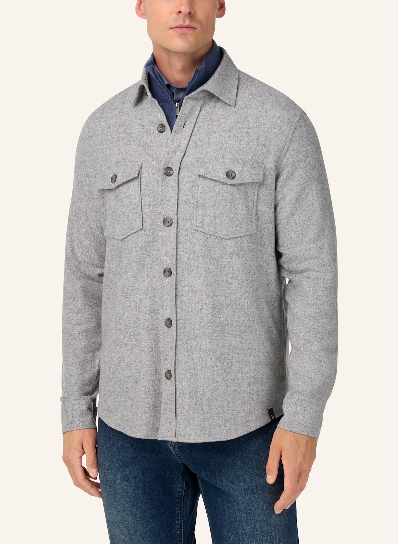 BOGGI MILANO Overshirt: GRAU