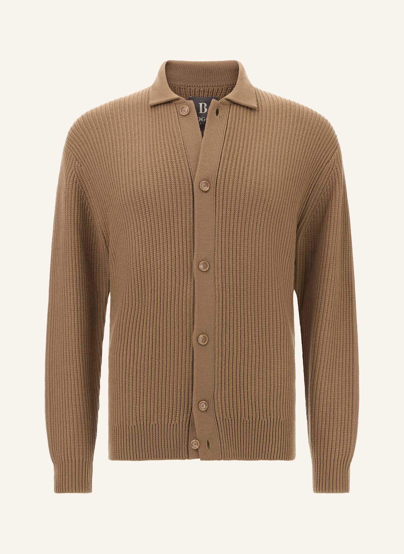 BOGGI MILANO Stricksakko: BRAUN